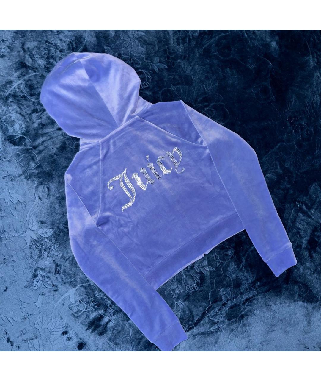 JUICY COUTURE Голубой велюровый костюм с брюками, фото 3