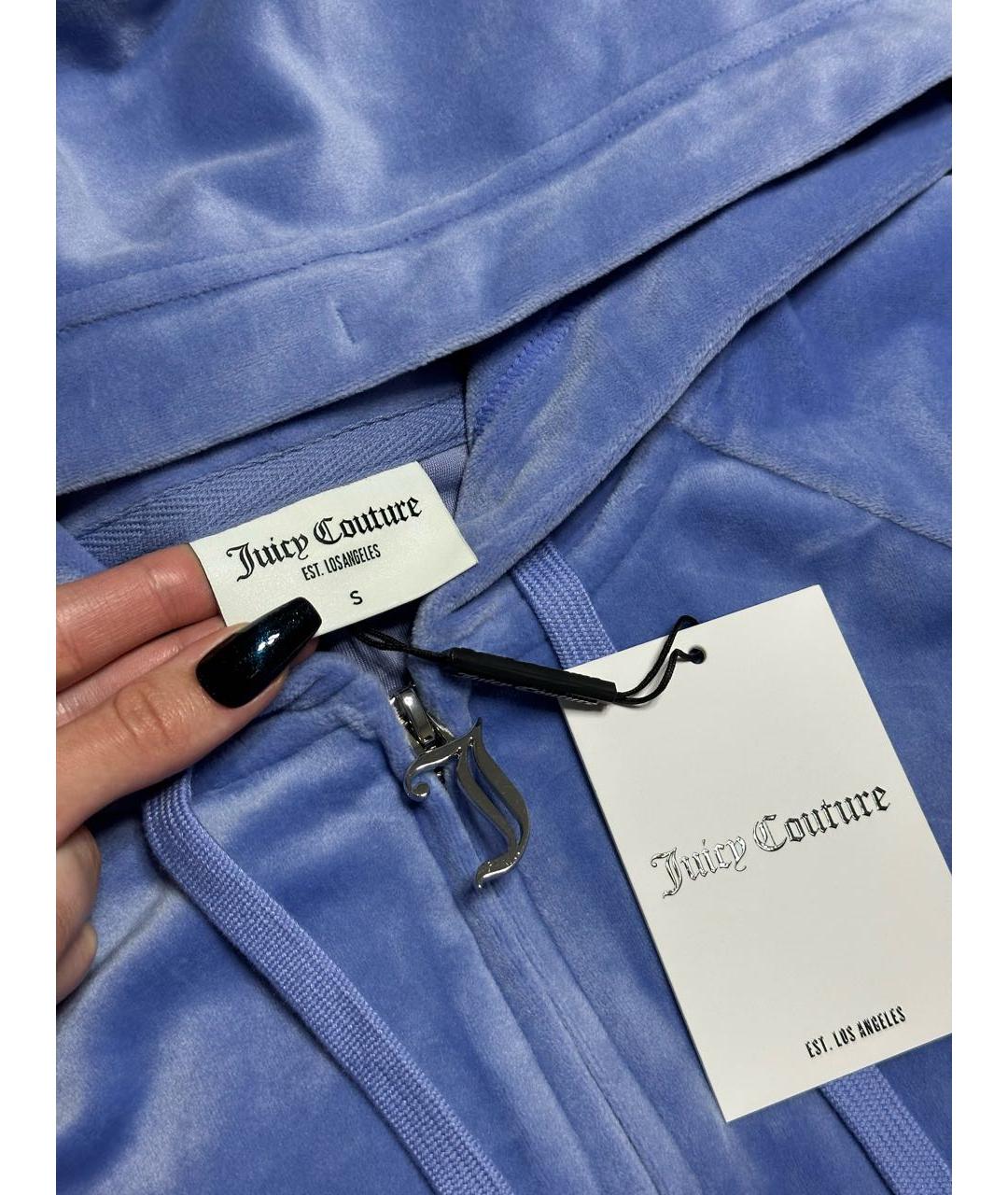 JUICY COUTURE Голубой велюровый костюм с брюками, фото 6