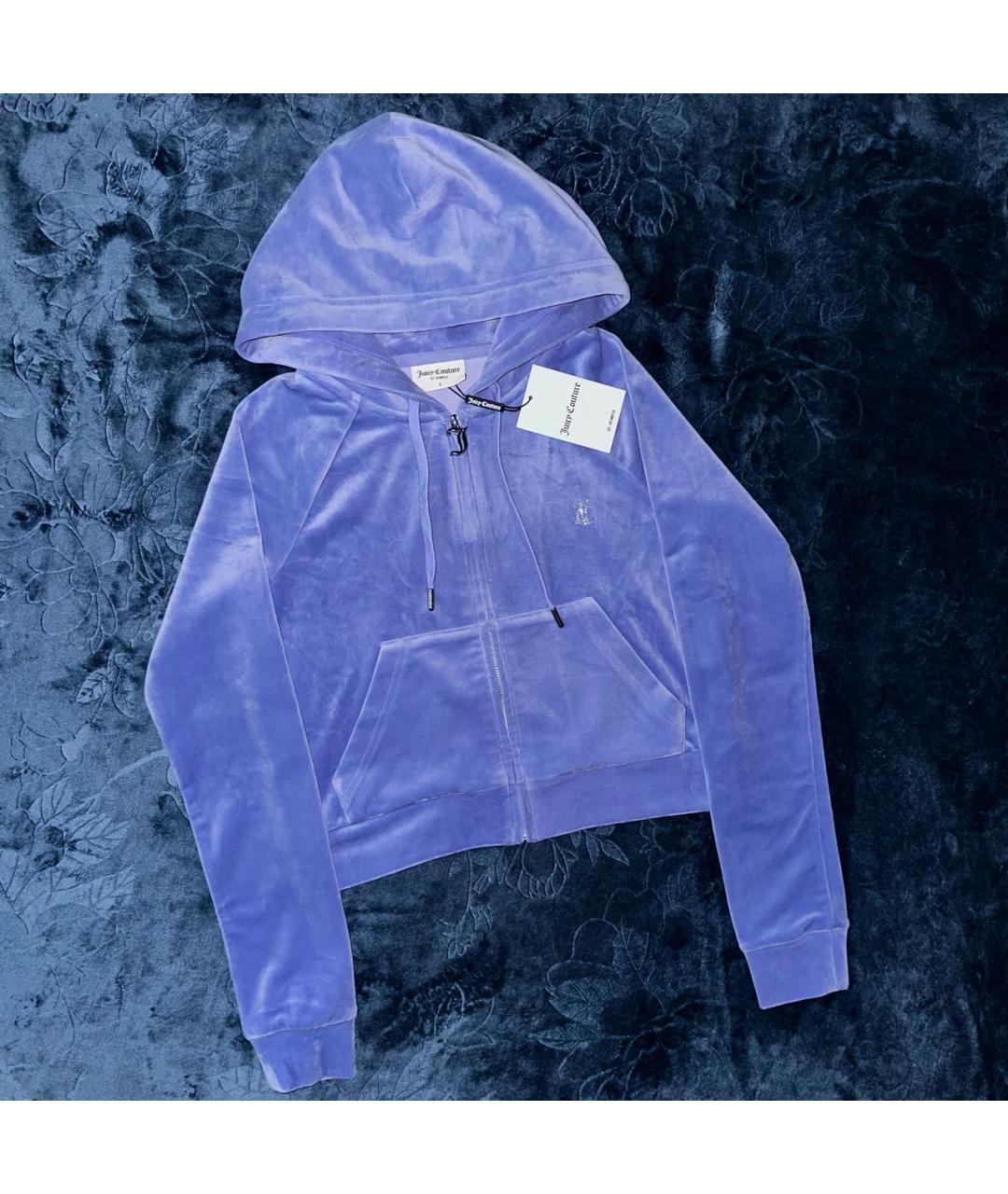 JUICY COUTURE Голубой велюровый костюм с брюками, фото 2