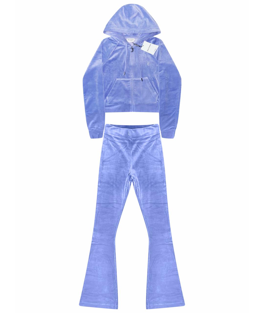 JUICY COUTURE Голубой велюровый костюм с брюками, фото 1