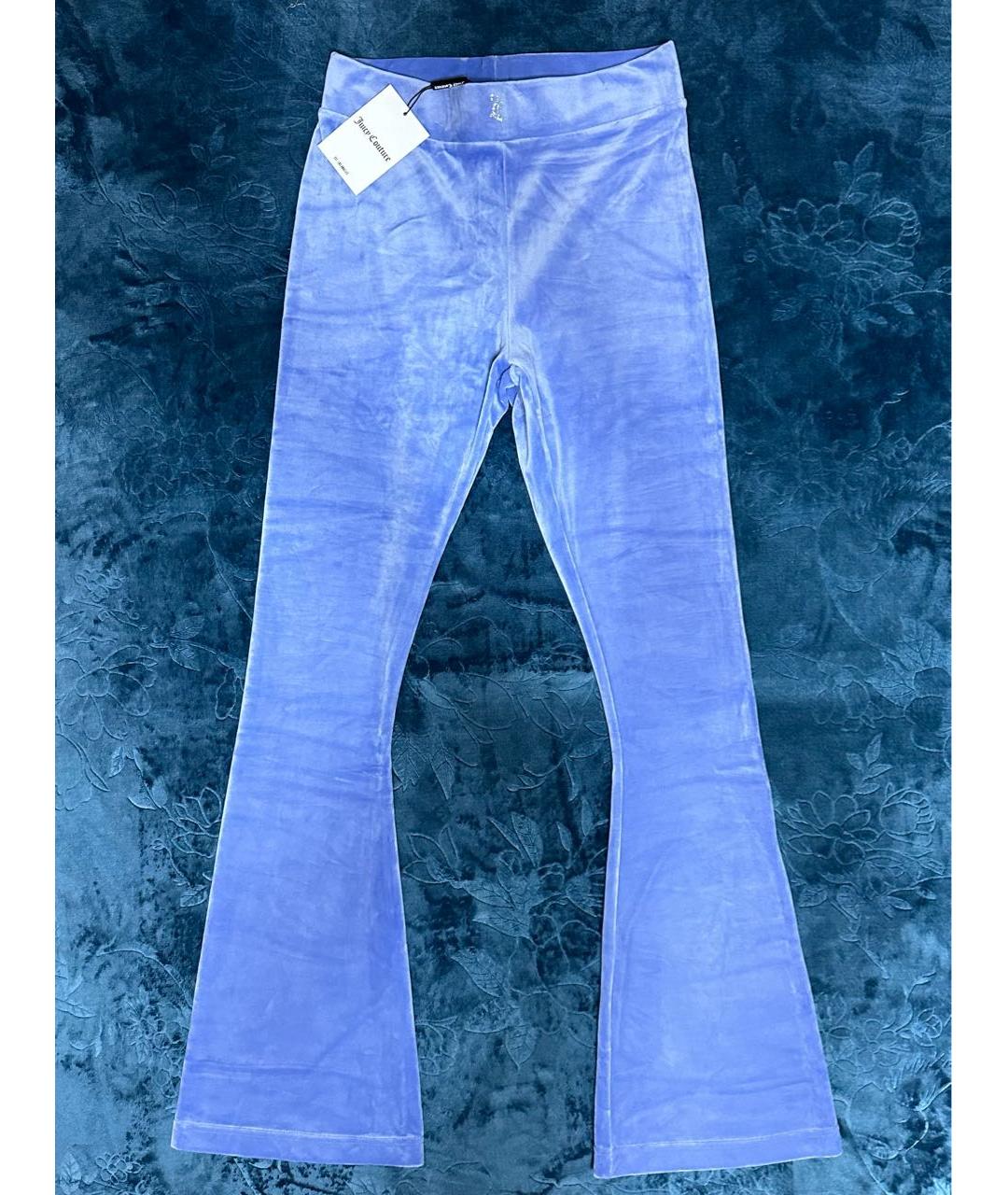JUICY COUTURE Голубой велюровый костюм с брюками, фото 4