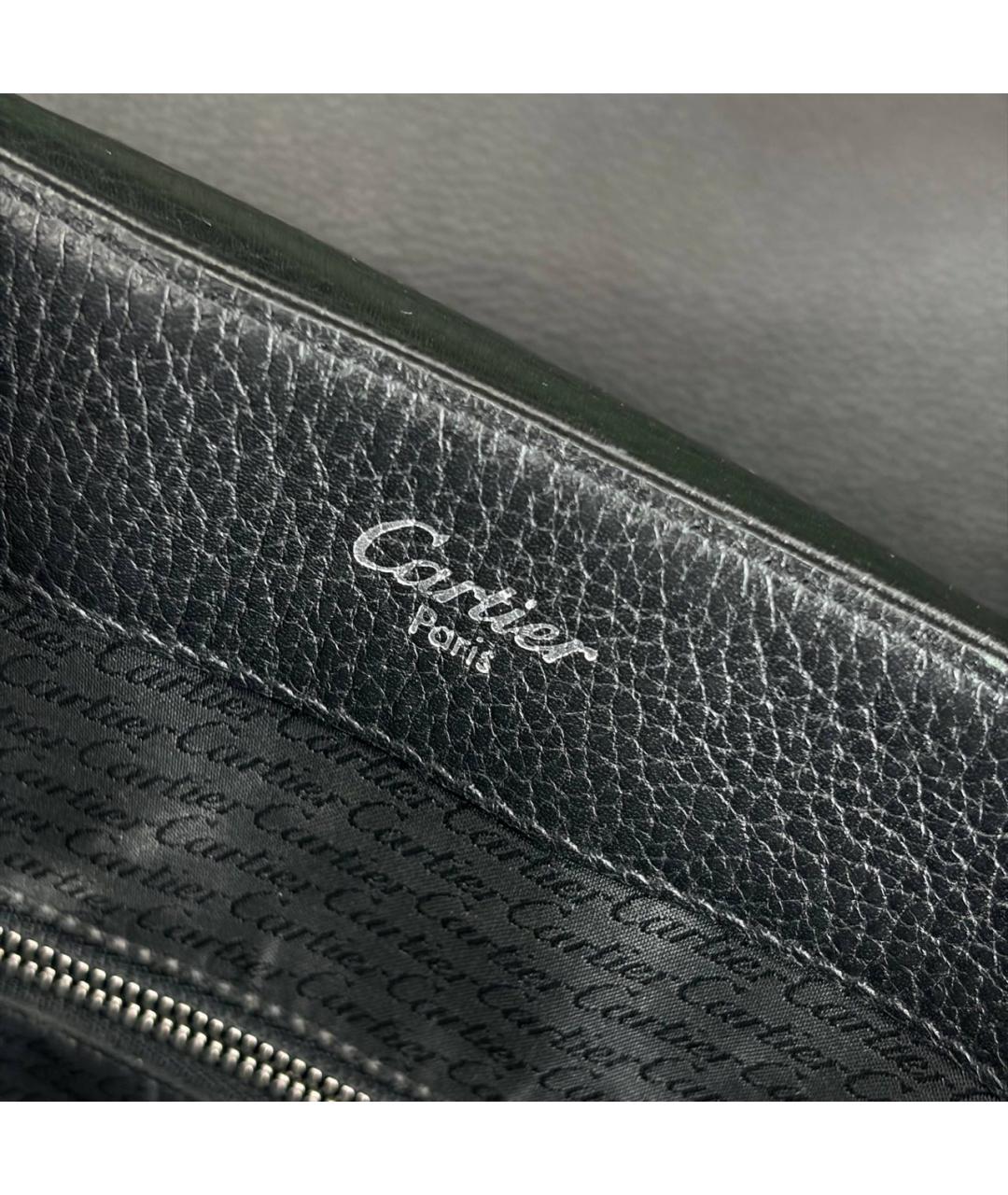CARTIER Черная кожаная поясная сумка, фото 3