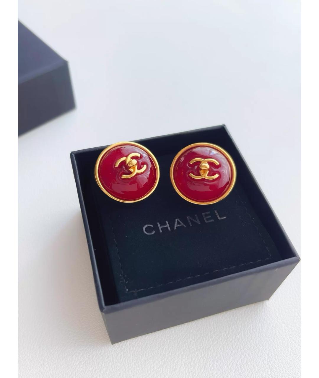 CHANEL Красные серьги, фото 3