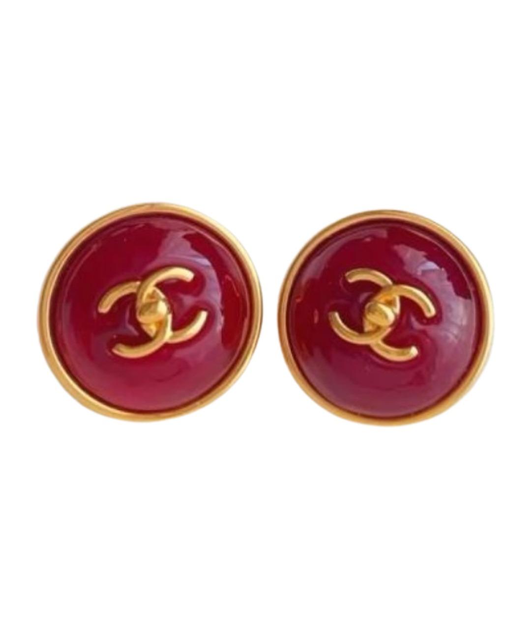 CHANEL Красные серьги, фото 1