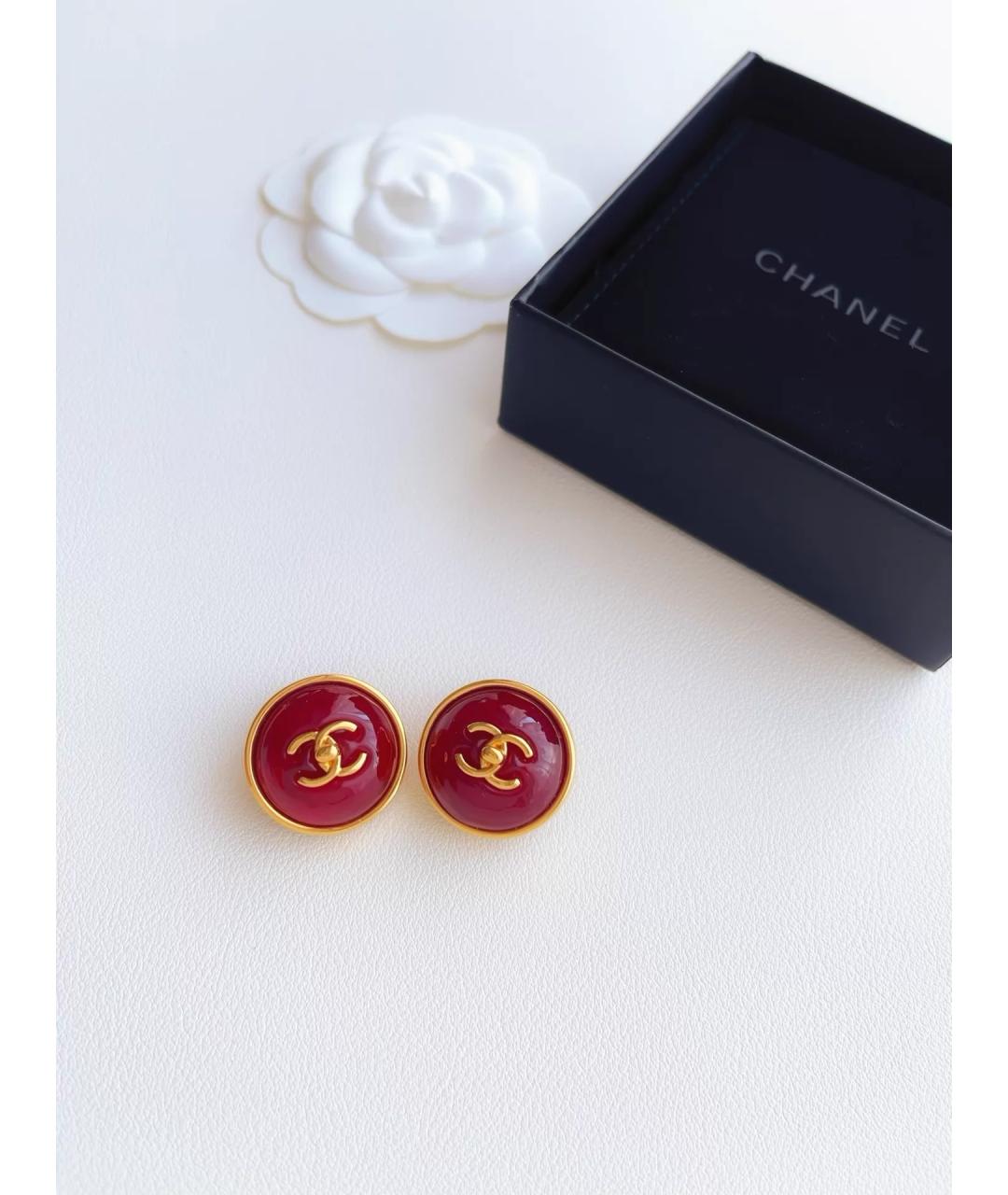 CHANEL Красные серьги, фото 4
