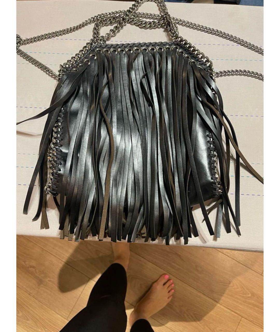 STELLA MCCARTNEY Черная кожаная сумка с короткими ручками, фото 3