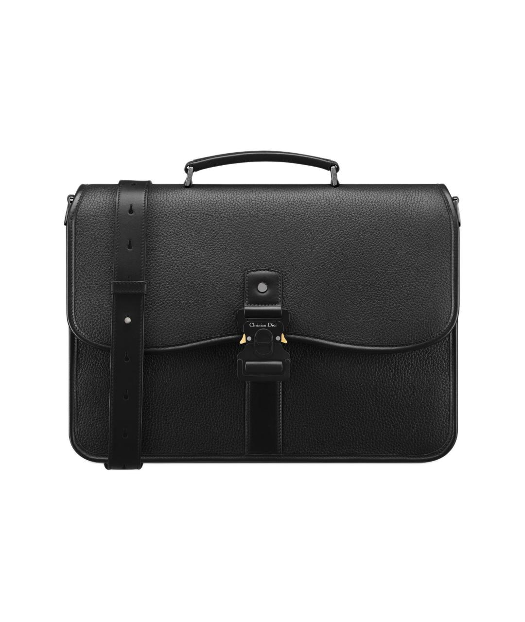 CHRISTIAN DIOR Черный кожаный портфель, фото 1
