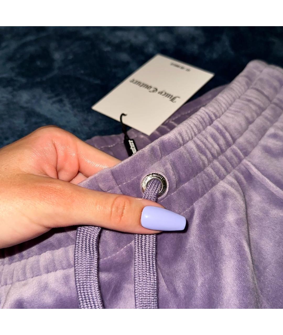 JUICY COUTURE Фиолетовый велюровый костюм с брюками, фото 7