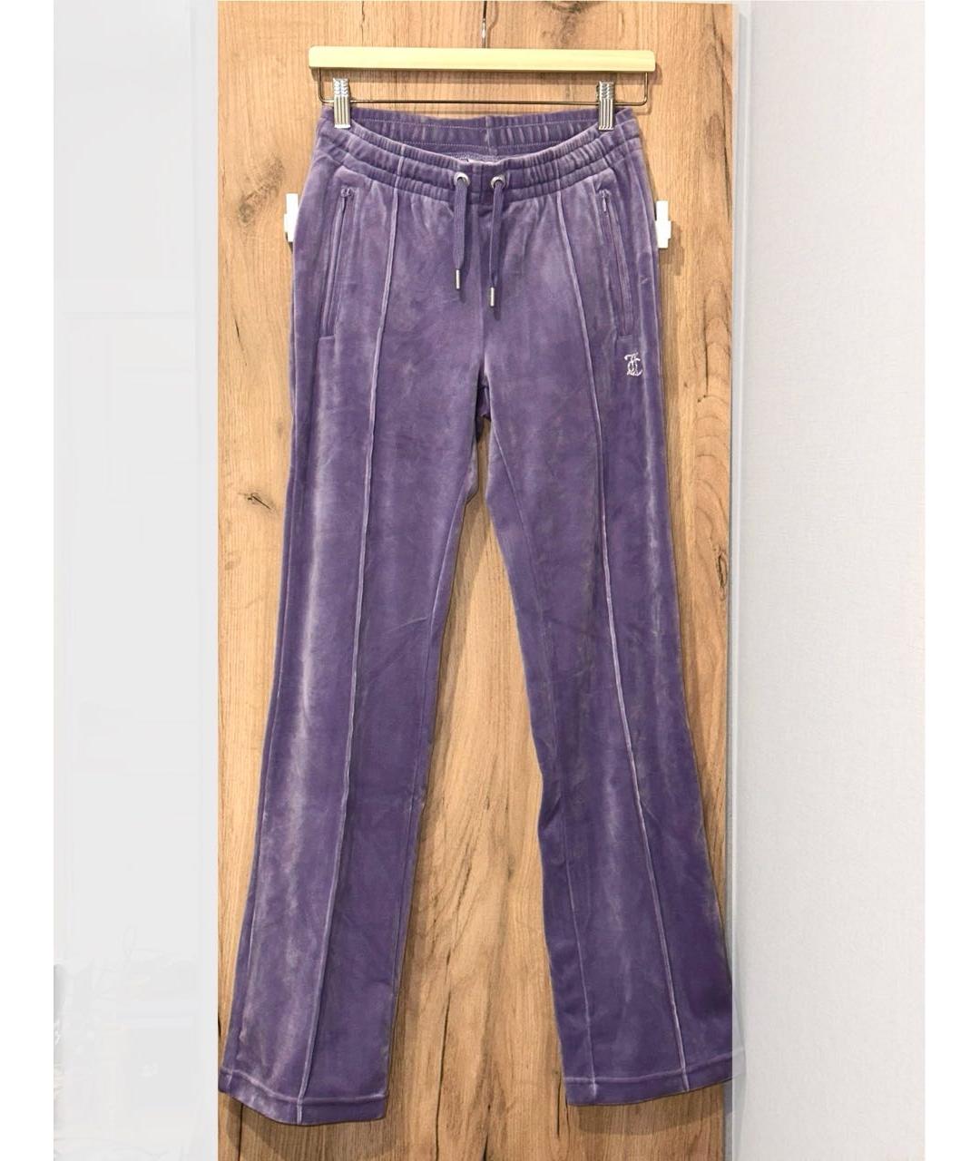 JUICY COUTURE Фиолетовый велюровый костюм с брюками, фото 5