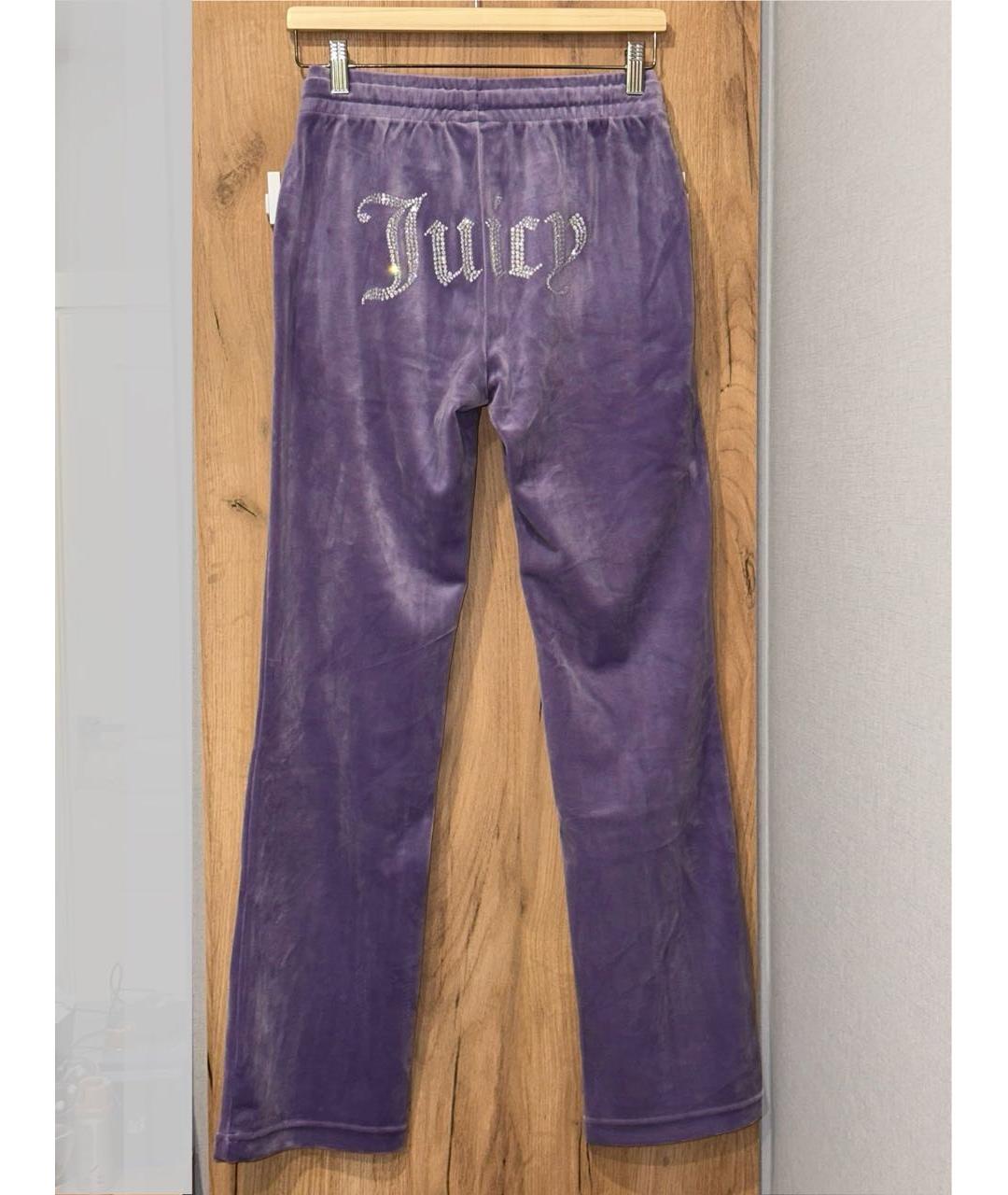 JUICY COUTURE Фиолетовый велюровый костюм с брюками, фото 4