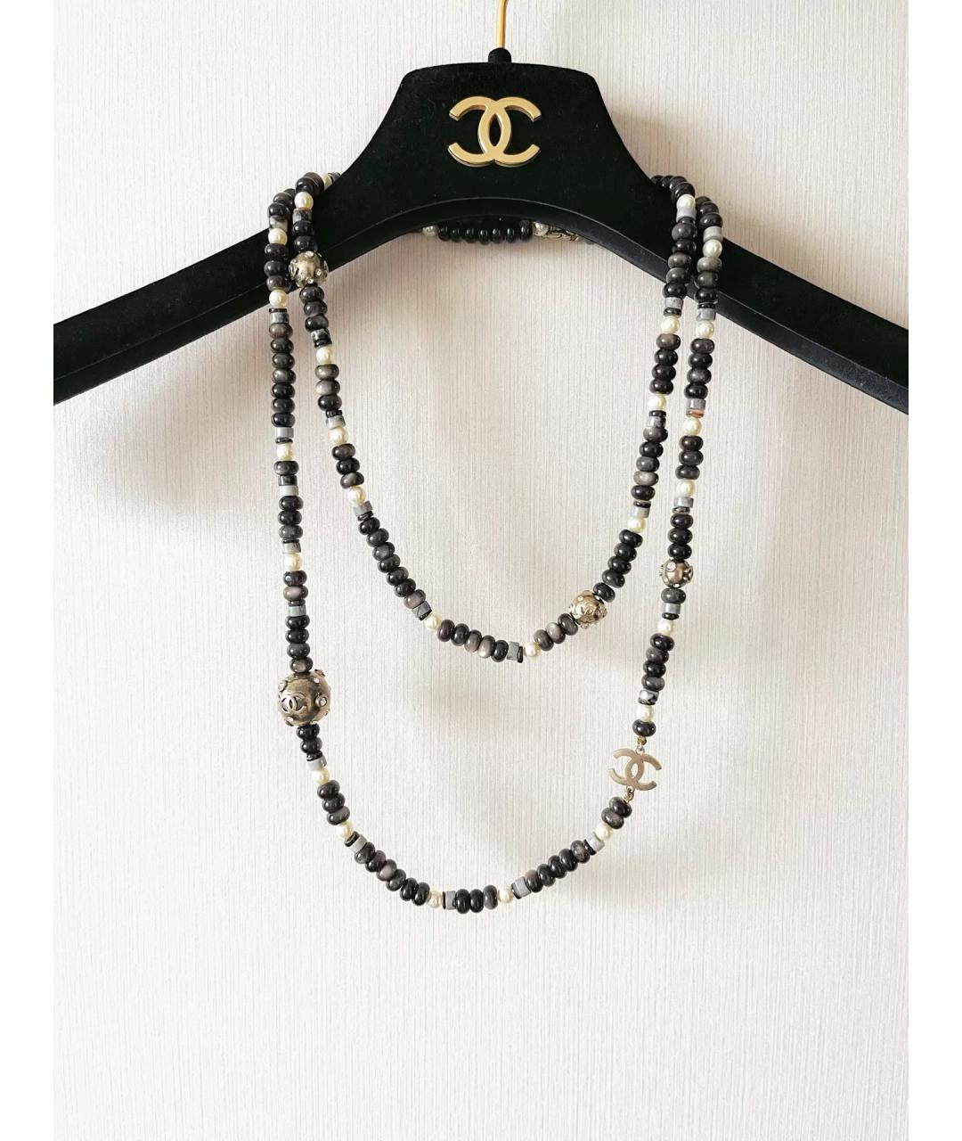 CHANEL Черное колье, фото 4