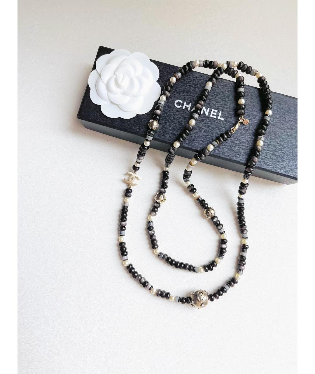 CHANEL Черное колье, фото 6