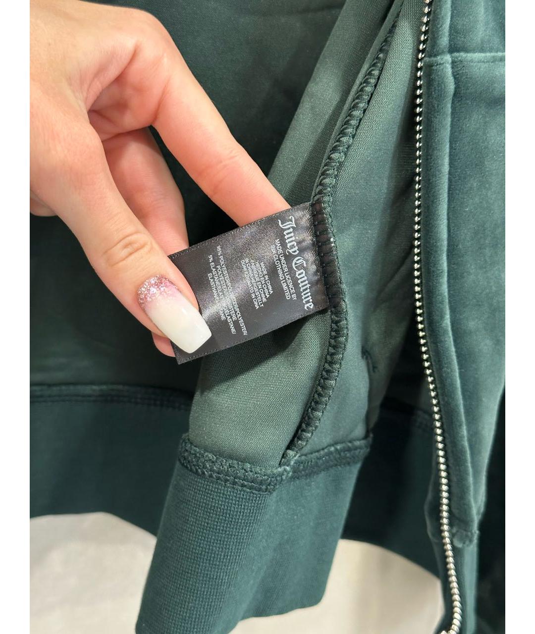 JUICY COUTURE Зеленый велюровый костюм с брюками, фото 8