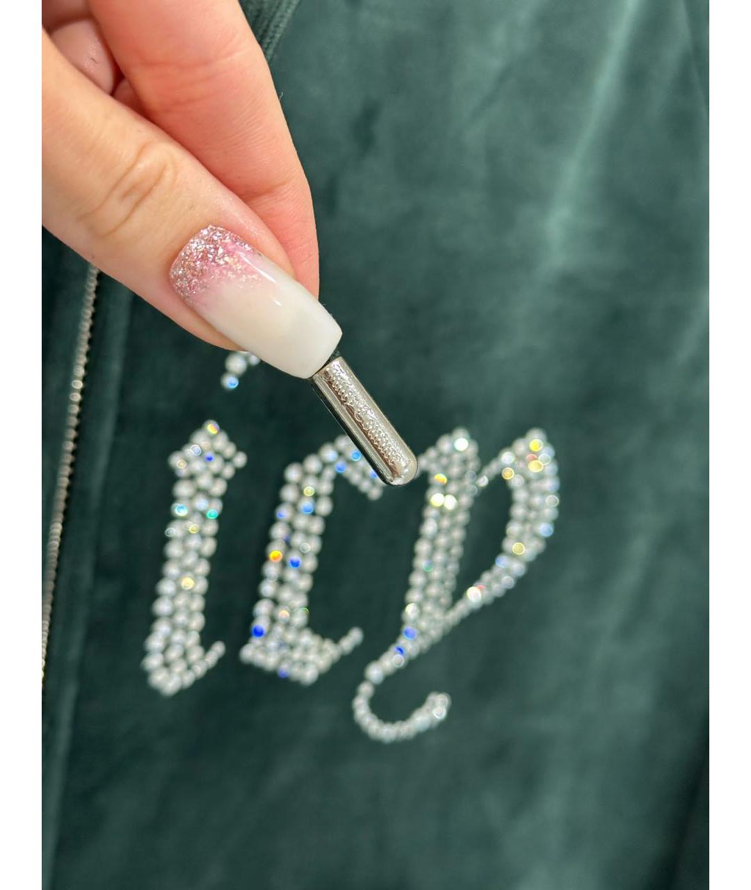 JUICY COUTURE Зеленый велюровый костюм с брюками, фото 4