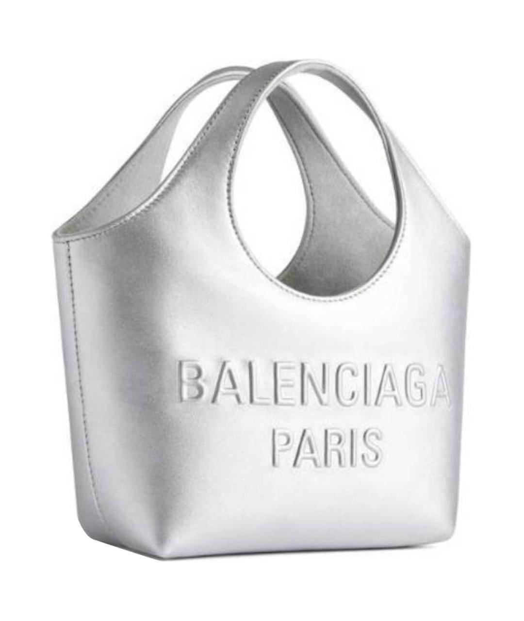 BALENCIAGA Серебряная кожаная сумка через плечо, фото 2