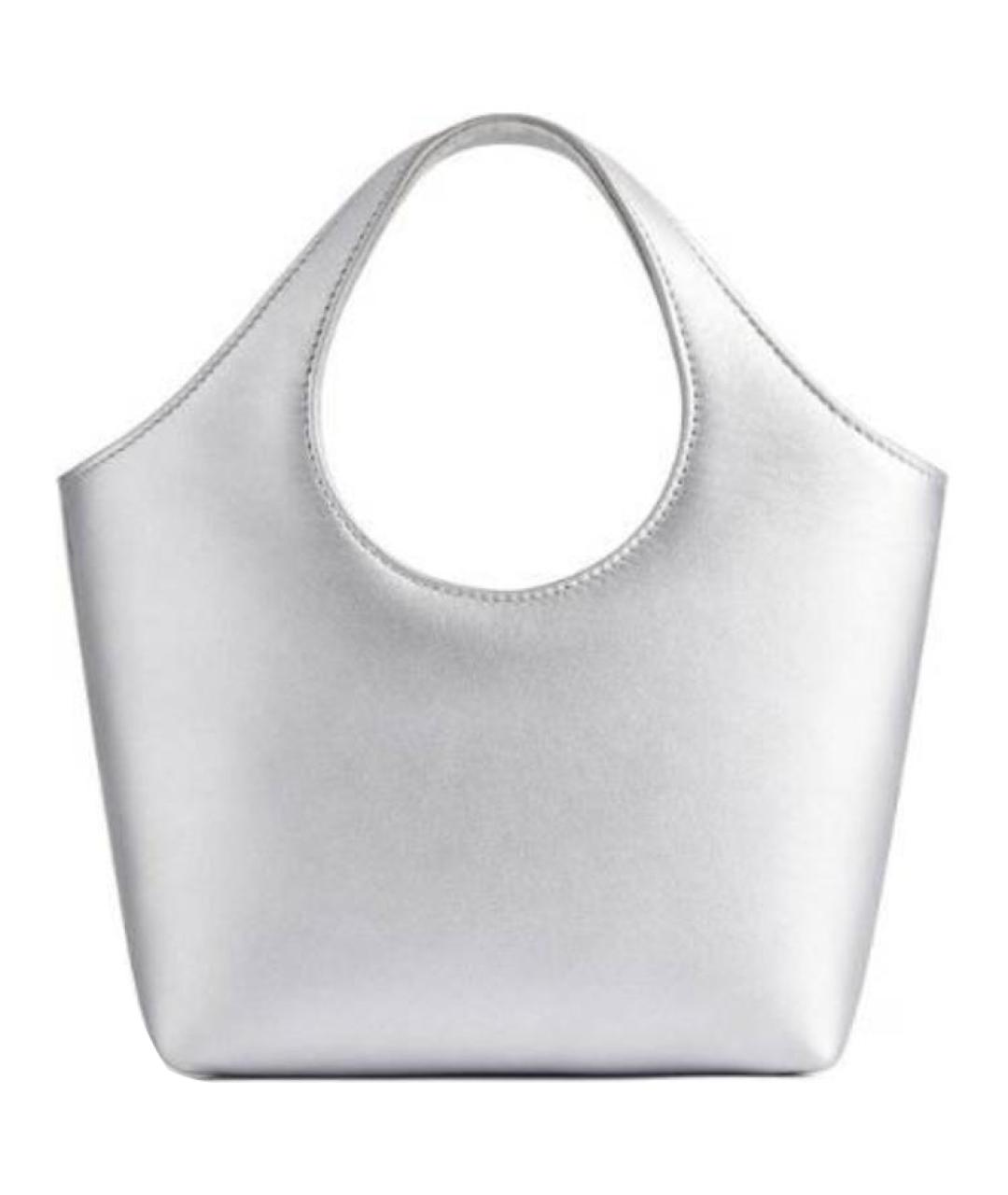 BALENCIAGA Серебряная кожаная сумка через плечо, фото 3
