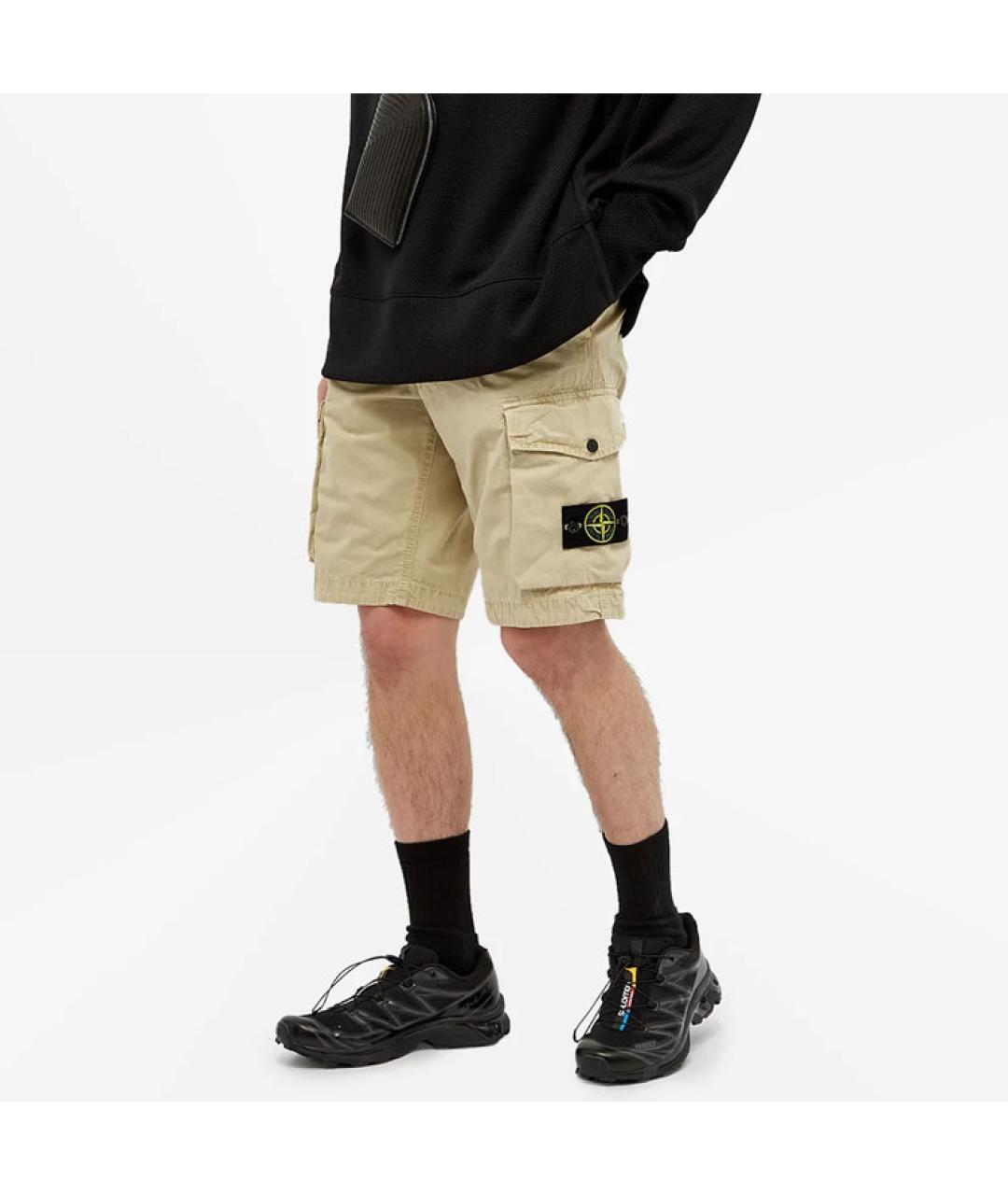 STONE ISLAND Бежевые шорты, фото 3