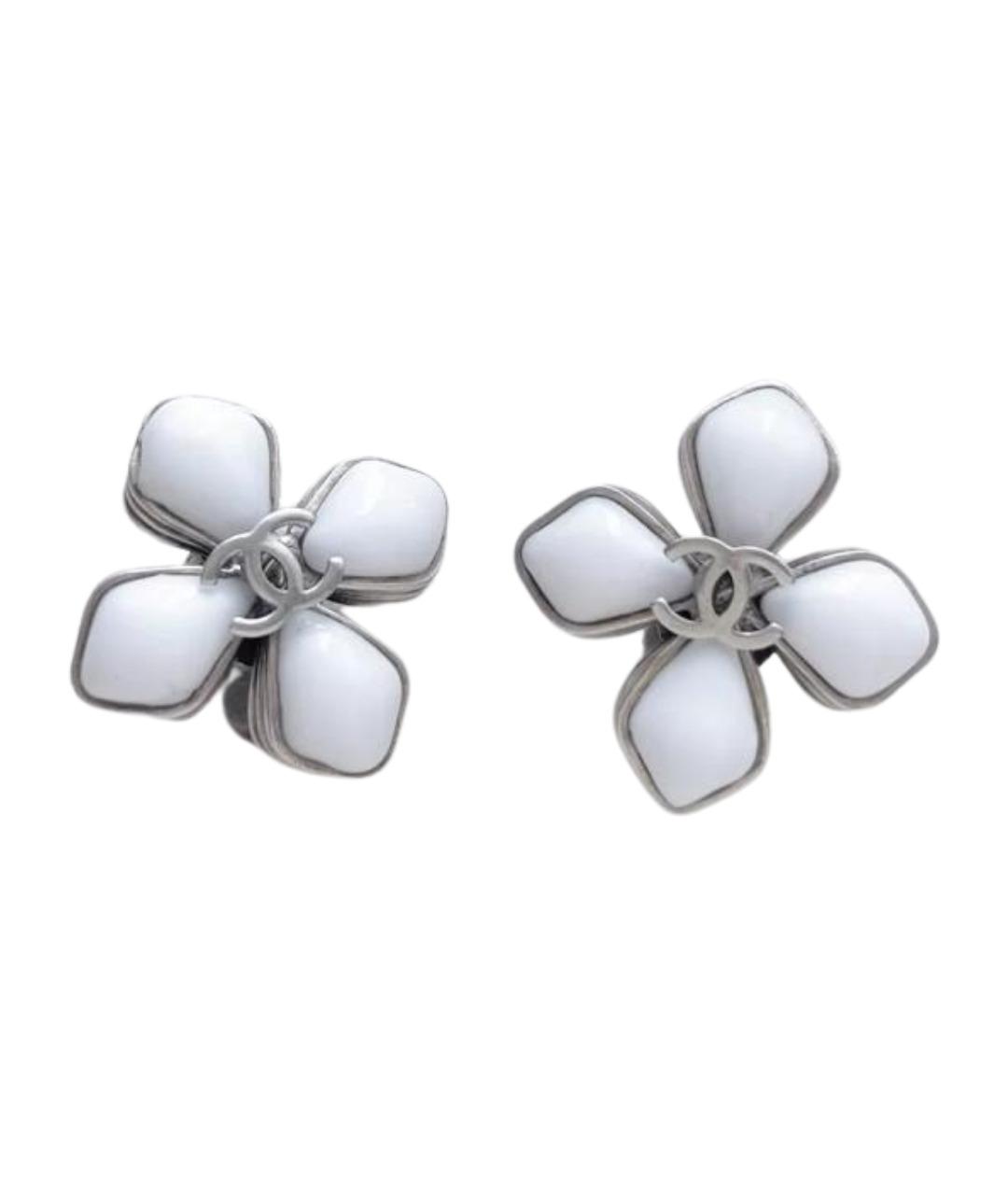 CHANEL Белые серьги, фото 1
