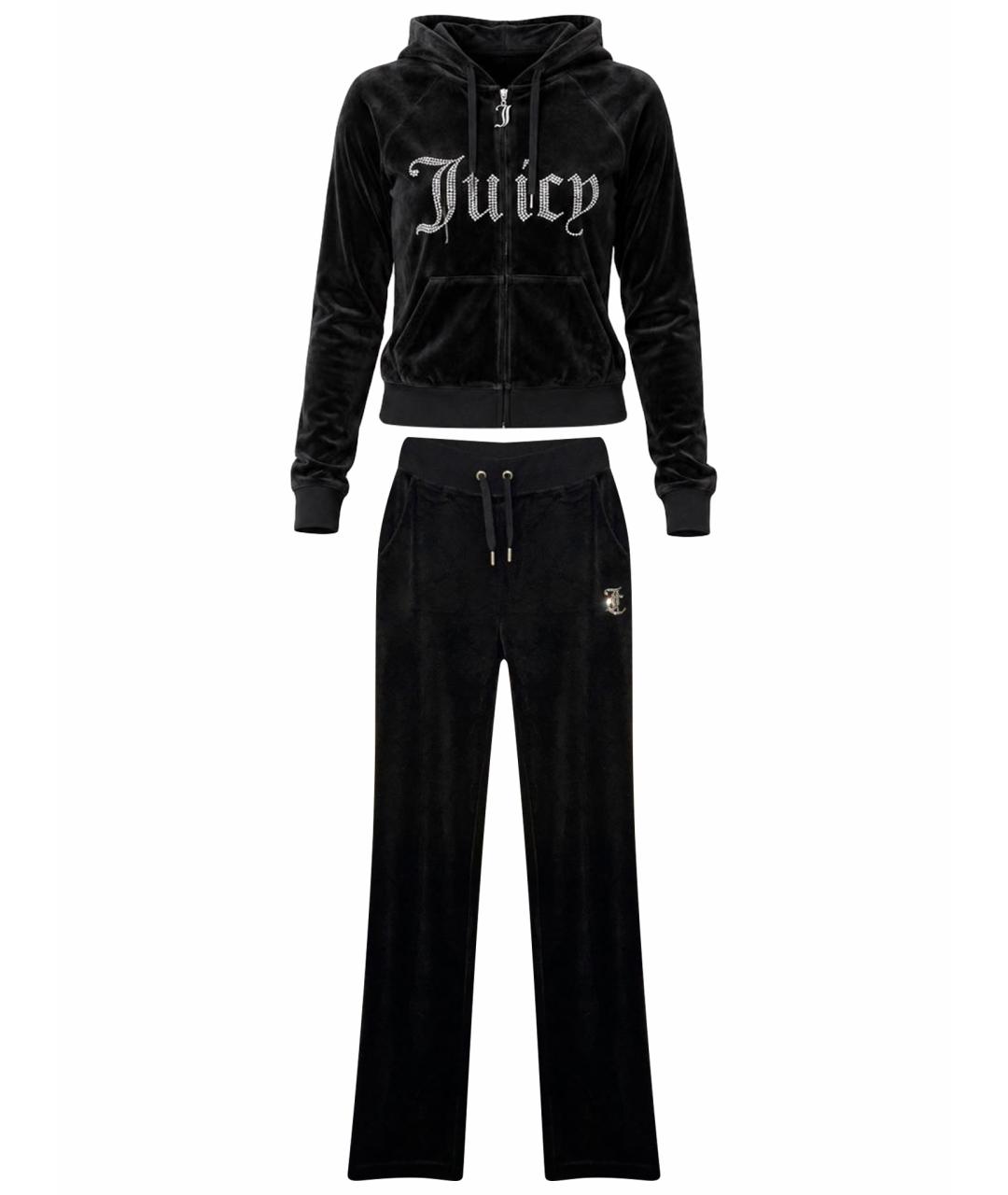 JUICY COUTURE Черный велюровый костюм с брюками, фото 1