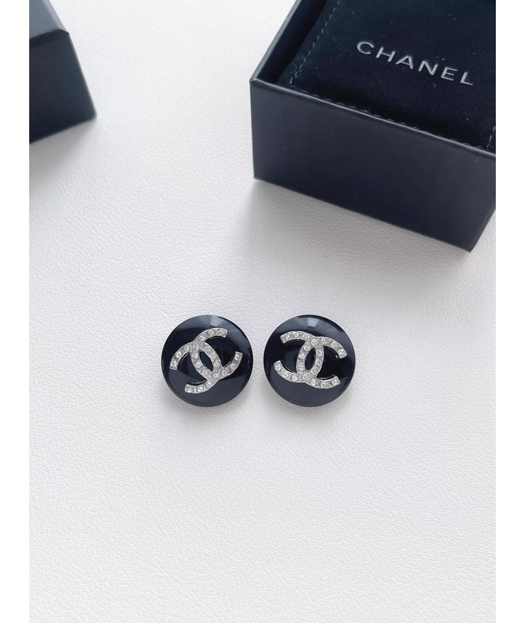 CHANEL Черные серьги, фото 5