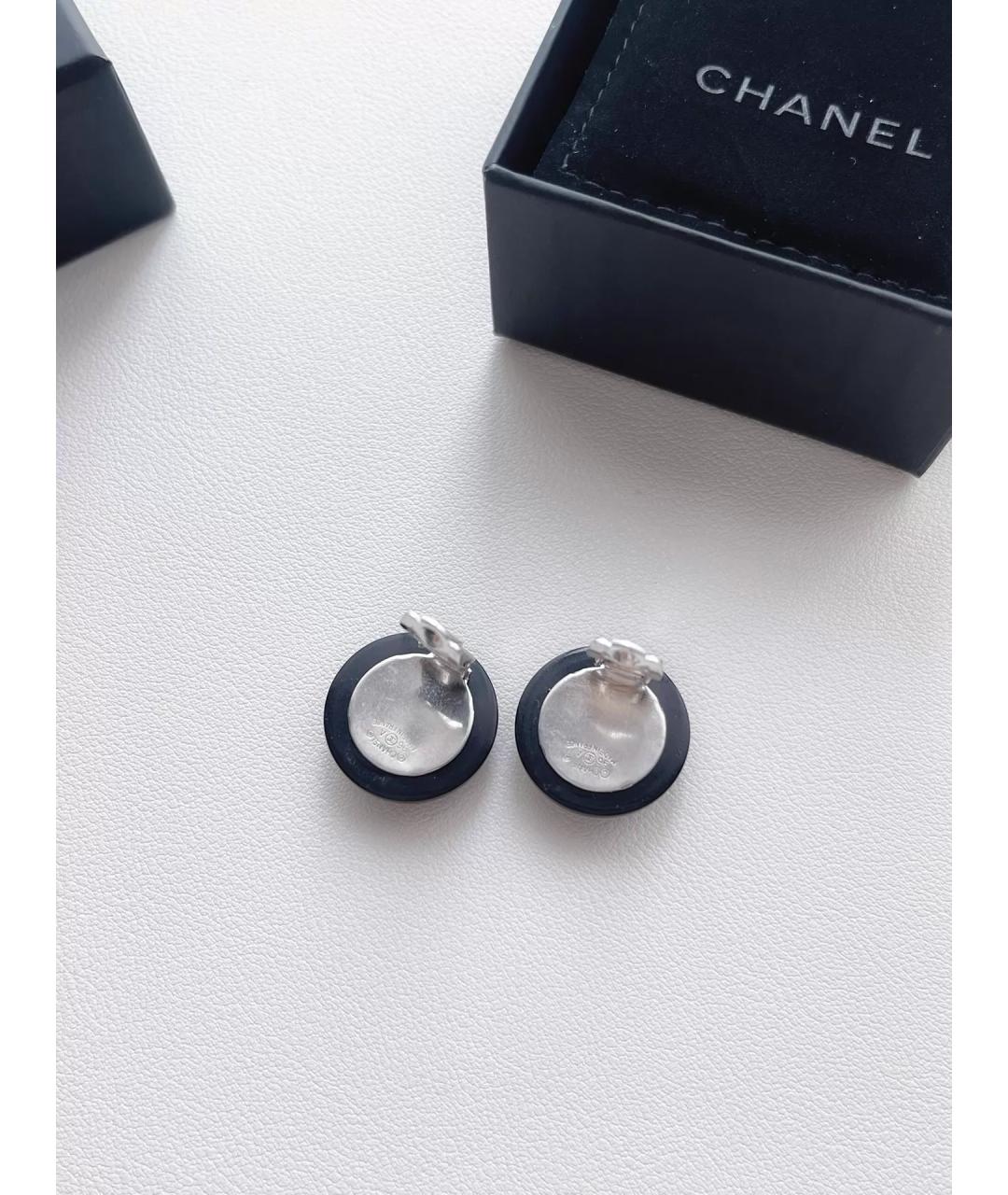 CHANEL Черные серьги, фото 2