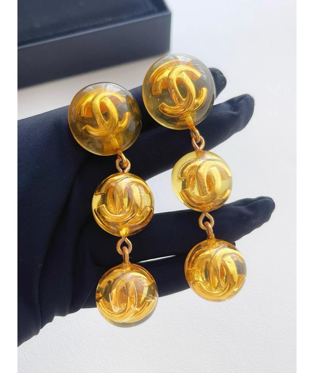 CHANEL Золотые серьги, фото 2
