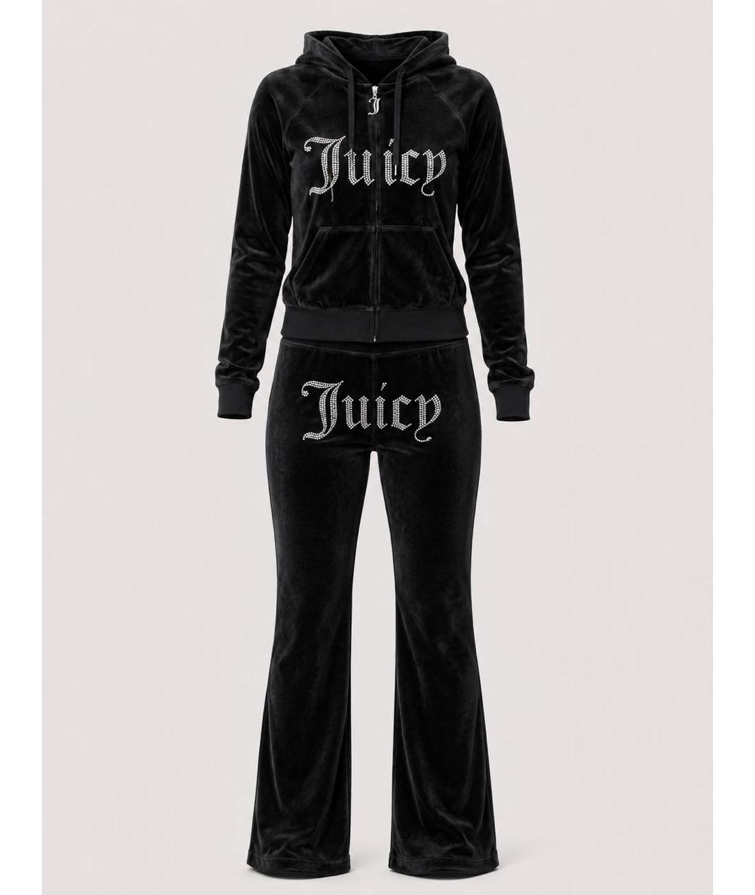 JUICY COUTURE Черный велюровый костюм с брюками, фото 9