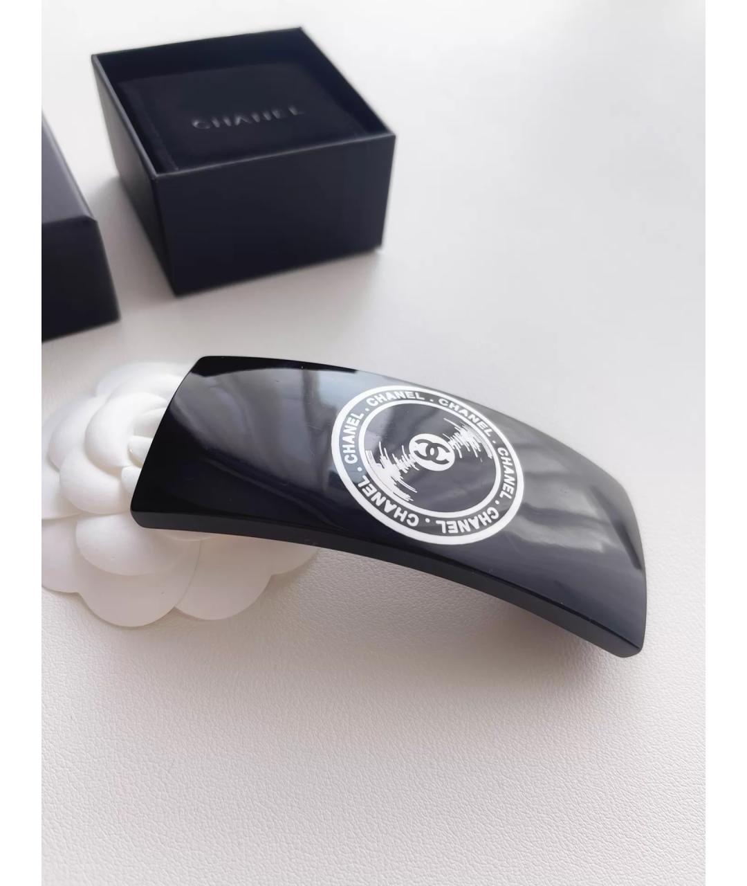 CHANEL Черная заколка, фото 5