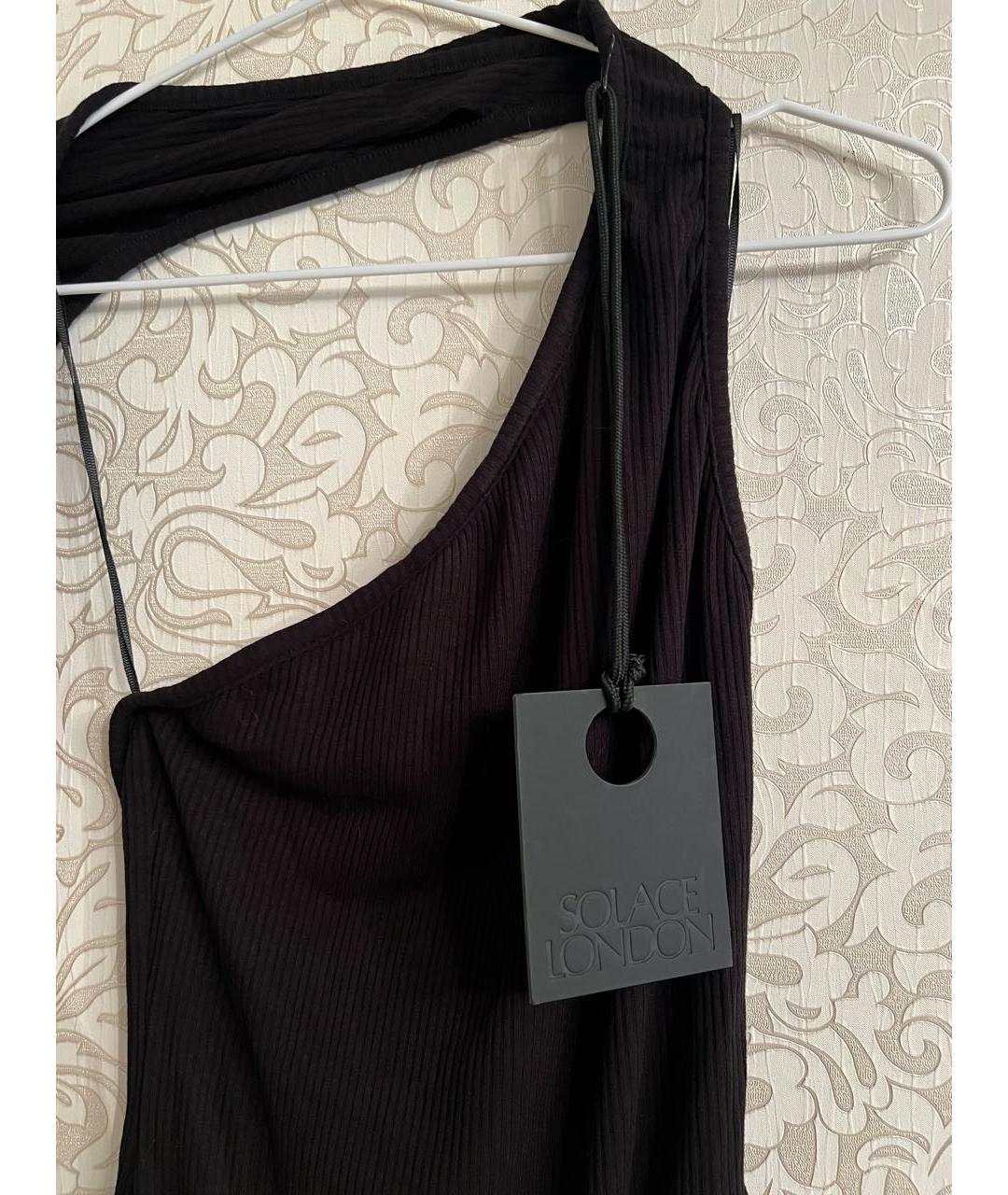 SOLACE LONDON Черное вискозное боди, фото 3