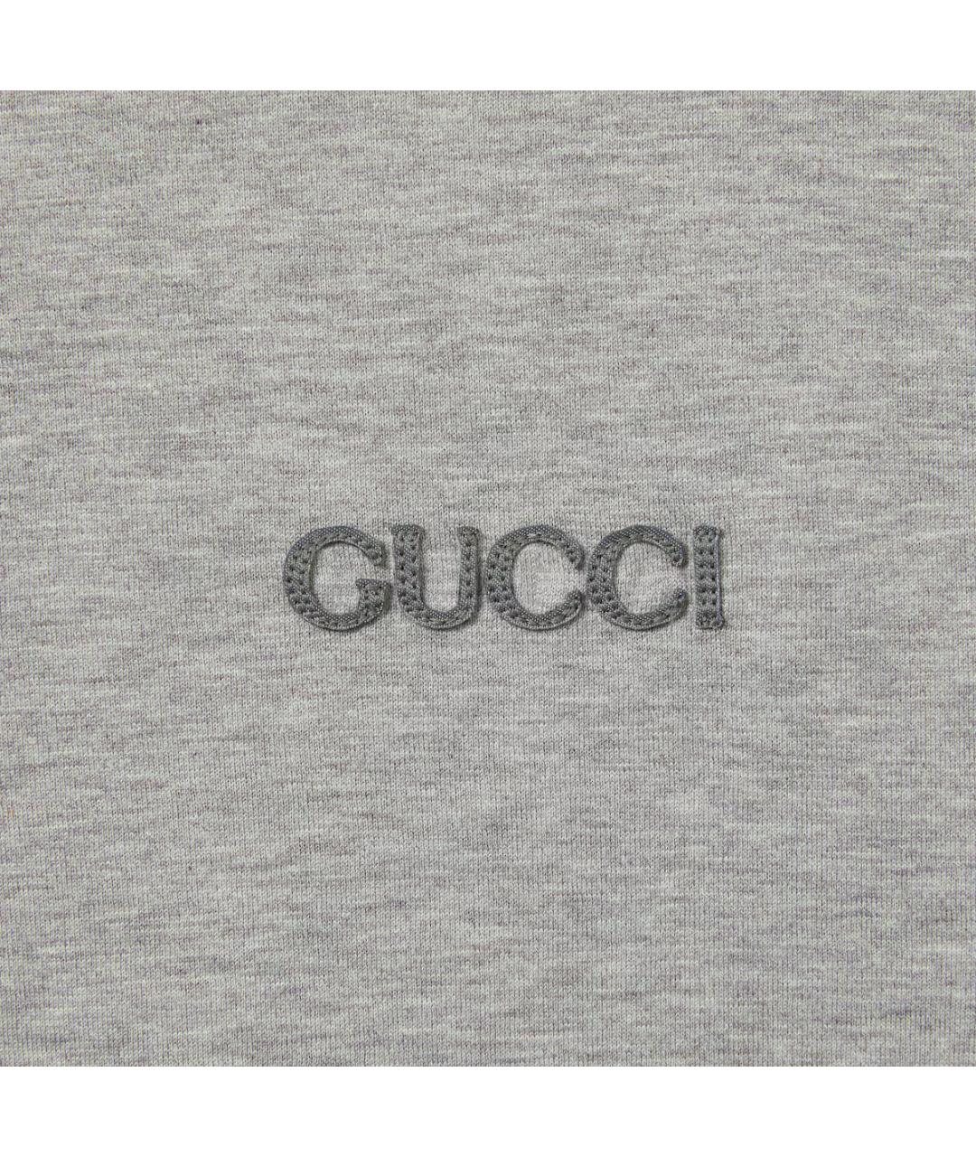 GUCCI Серая хлопковая футболка, фото 5