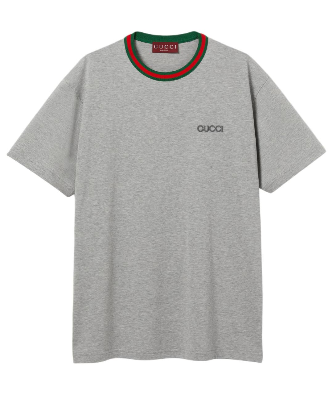 GUCCI Серая хлопковая футболка, фото 1