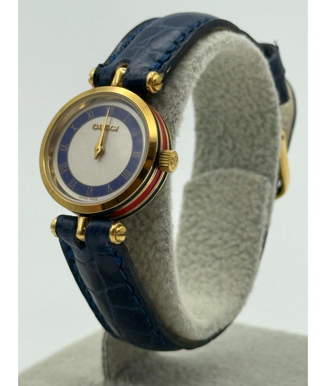 GUCCI Синие позолоченные часы, фото 9