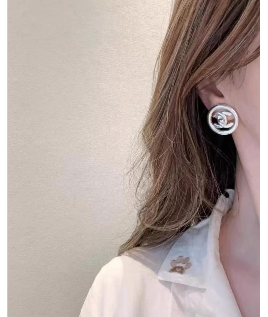 CHANEL Серебряные серьги, фото 2