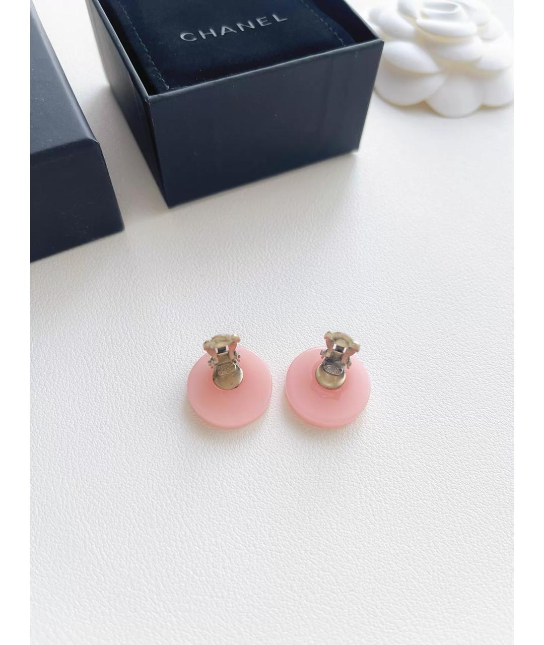 CHANEL Розовые серьги, фото 2