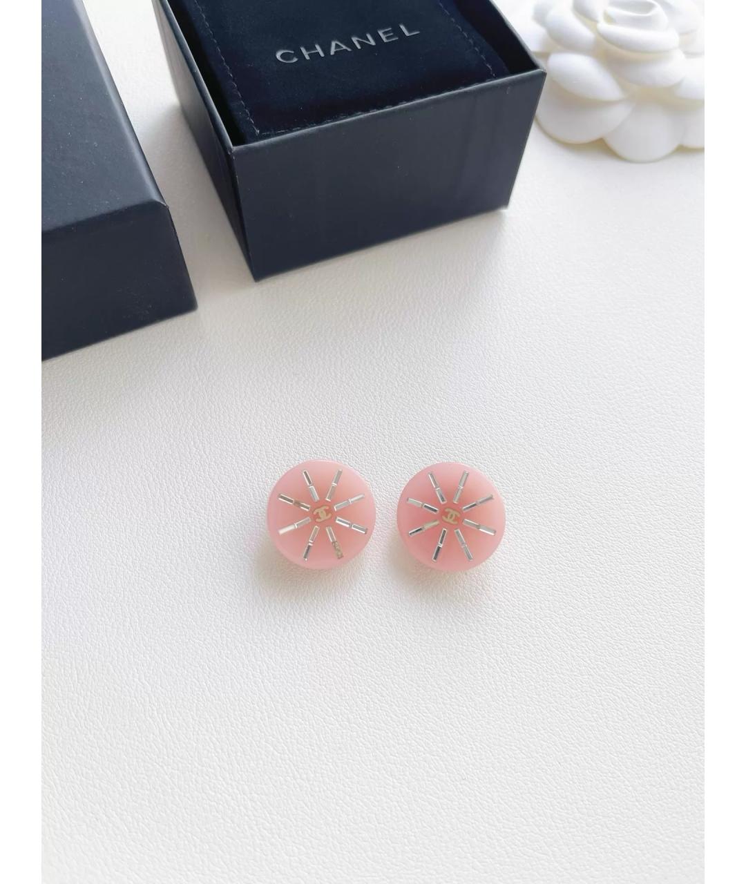 CHANEL Розовые серьги, фото 4