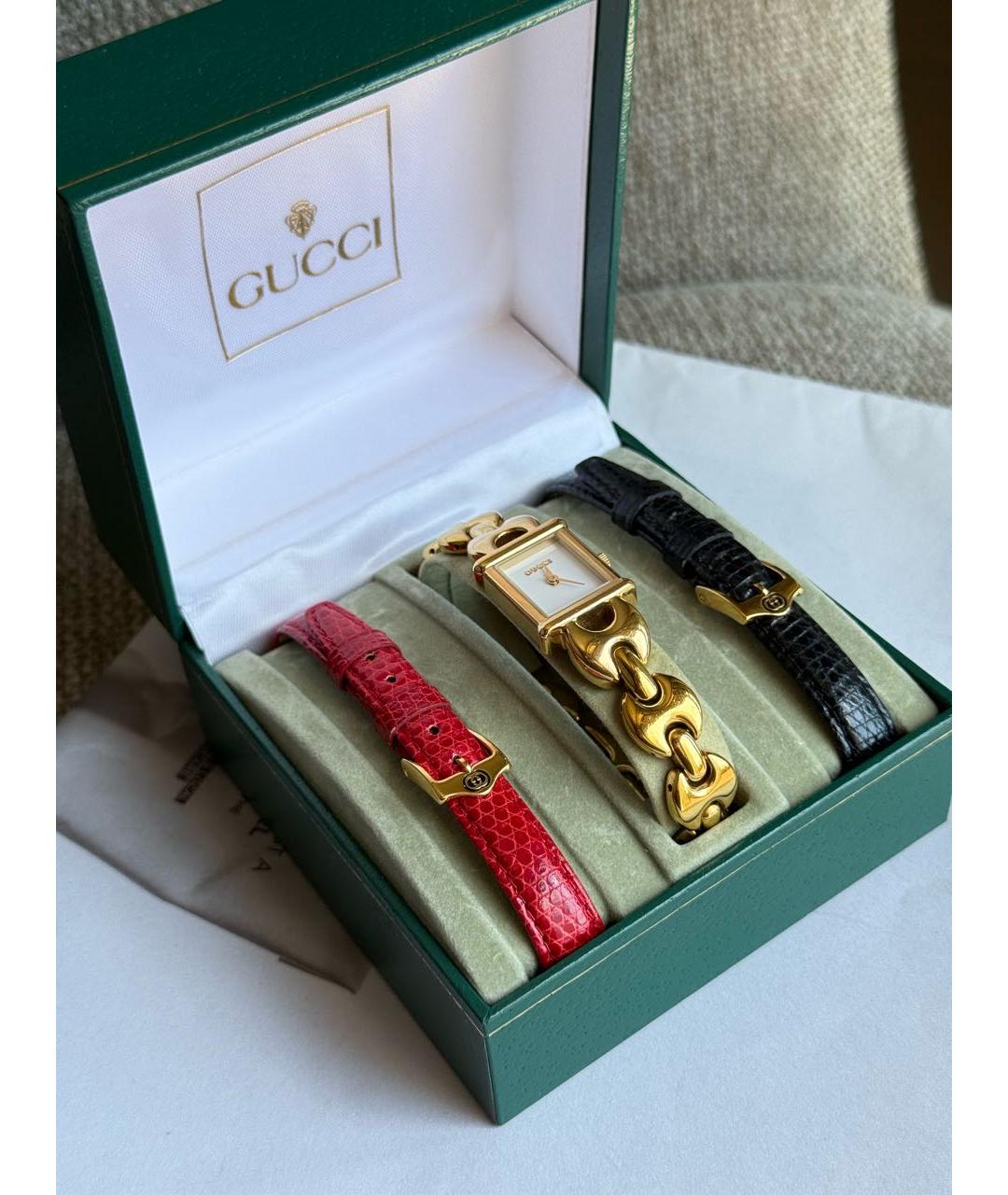 GUCCI Золотые позолоченные часы, фото 4