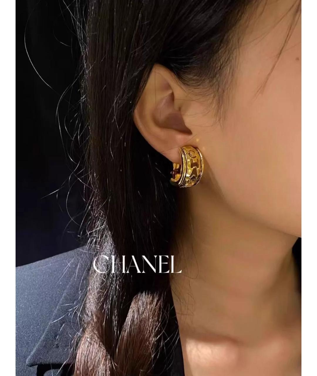 CHANEL Золотые позолоченные серьги, фото 2