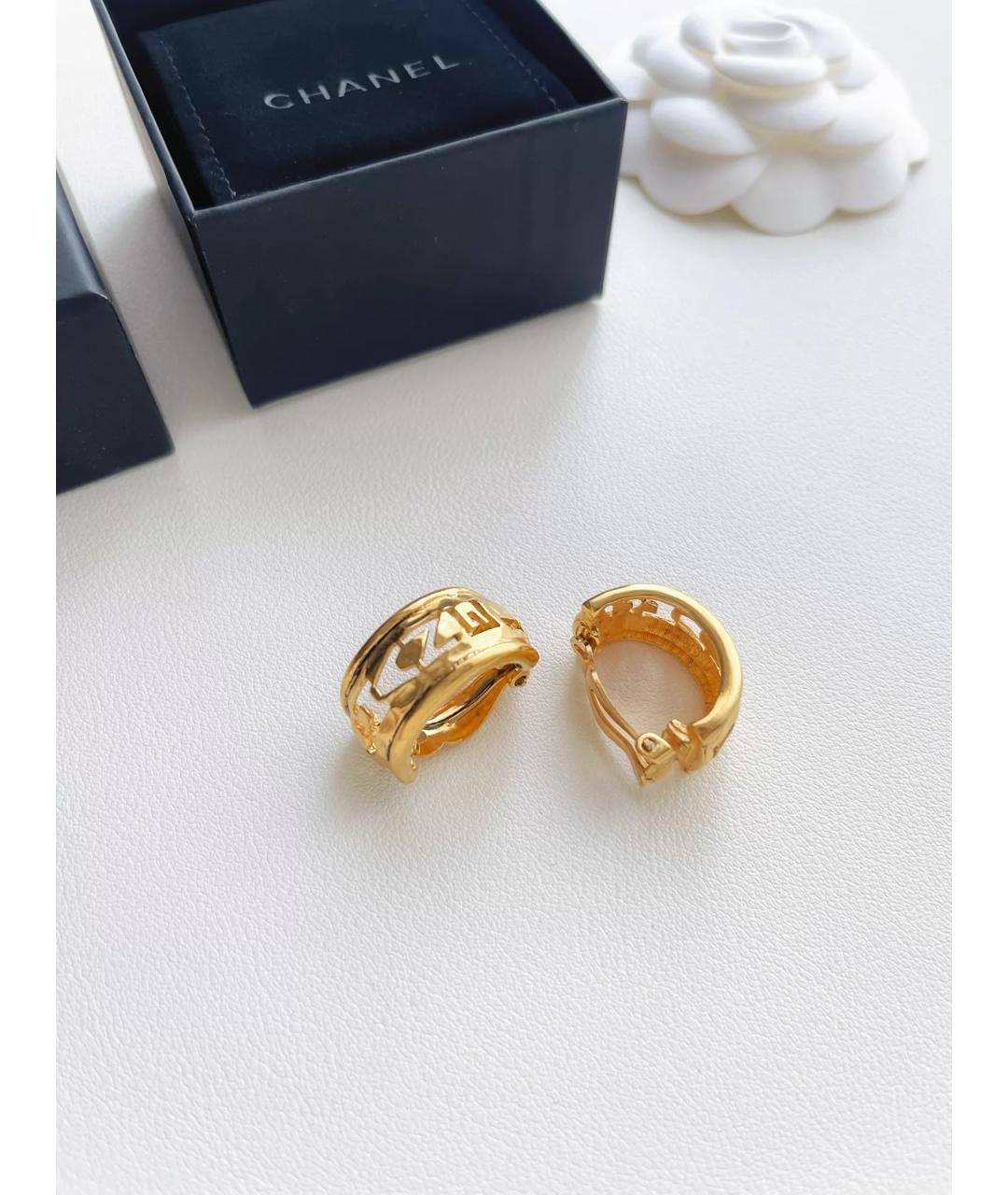 CHANEL Золотые позолоченные серьги, фото 6