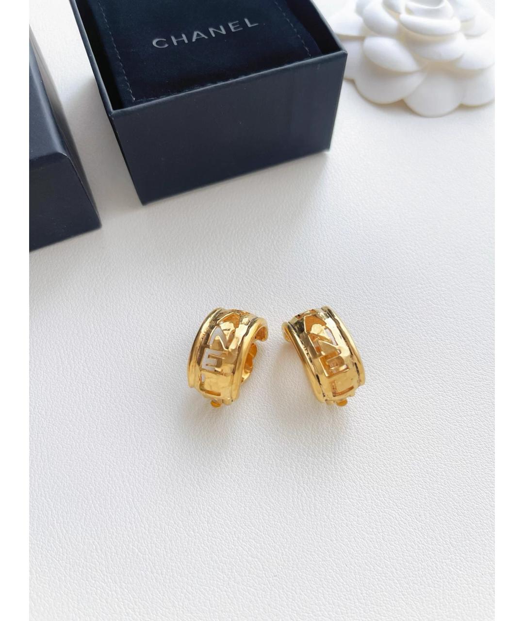 CHANEL Золотые позолоченные серьги, фото 4