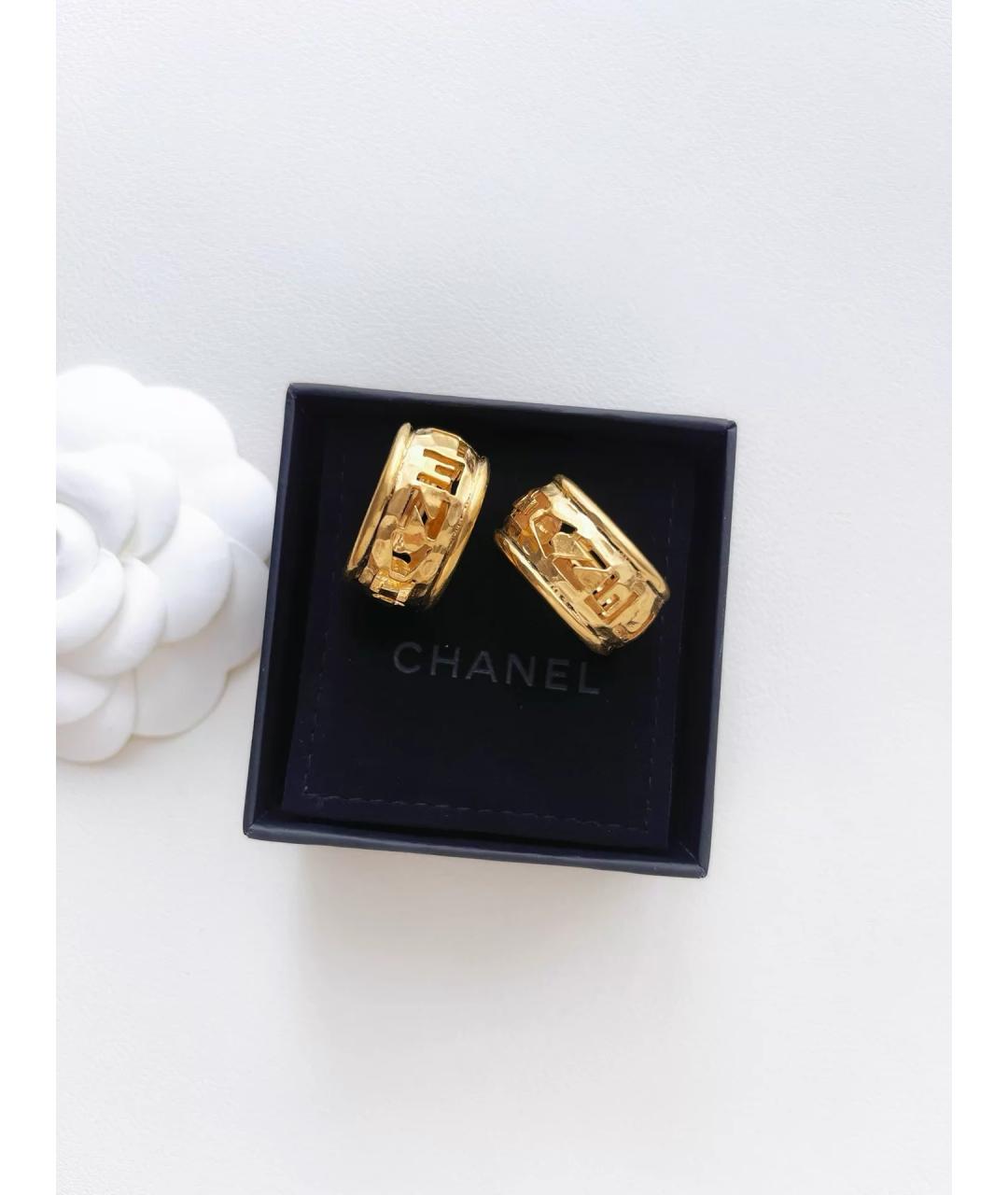 CHANEL Золотые позолоченные серьги, фото 5