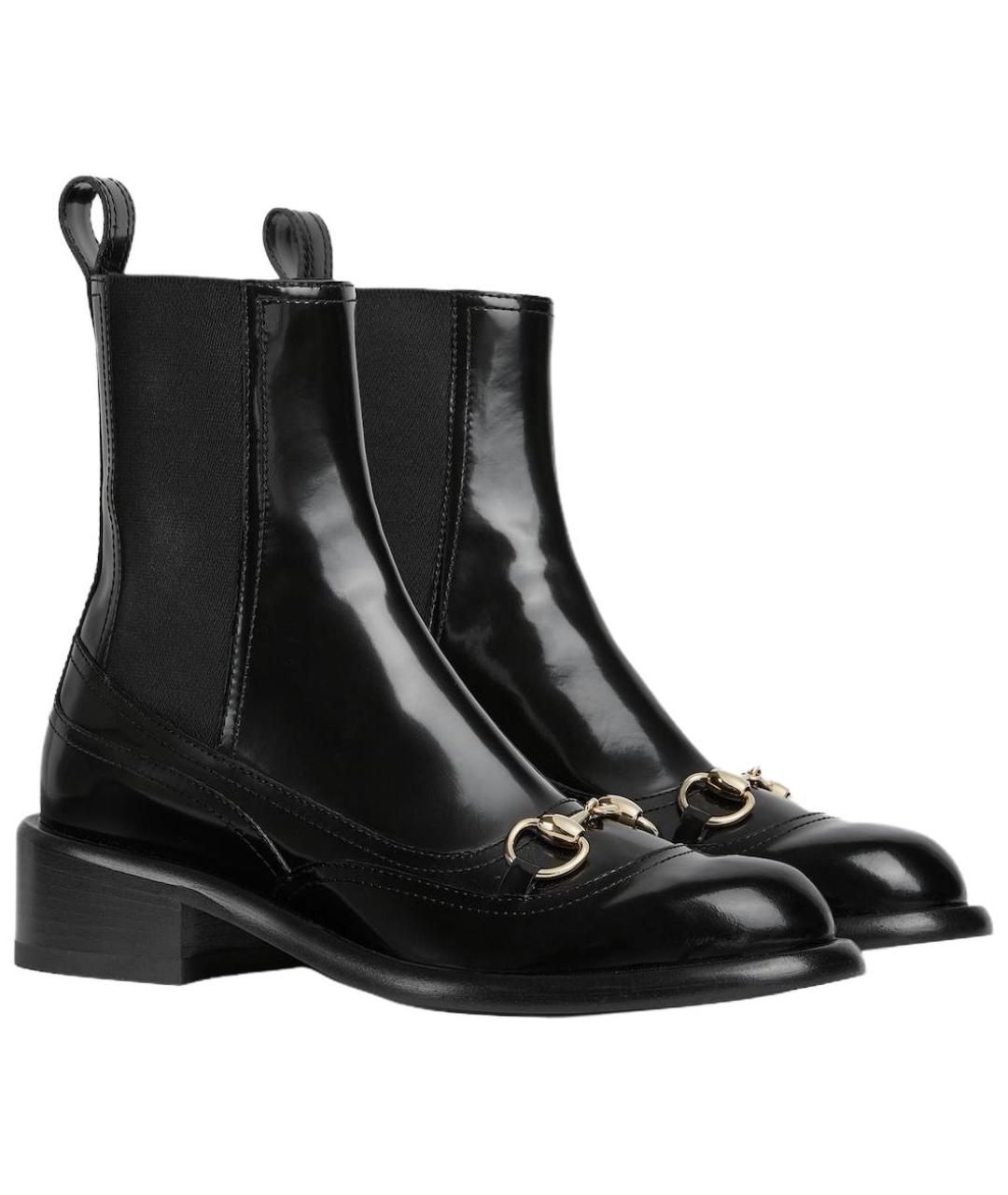 GUCCI Черные кожаные ботинки, фото 3