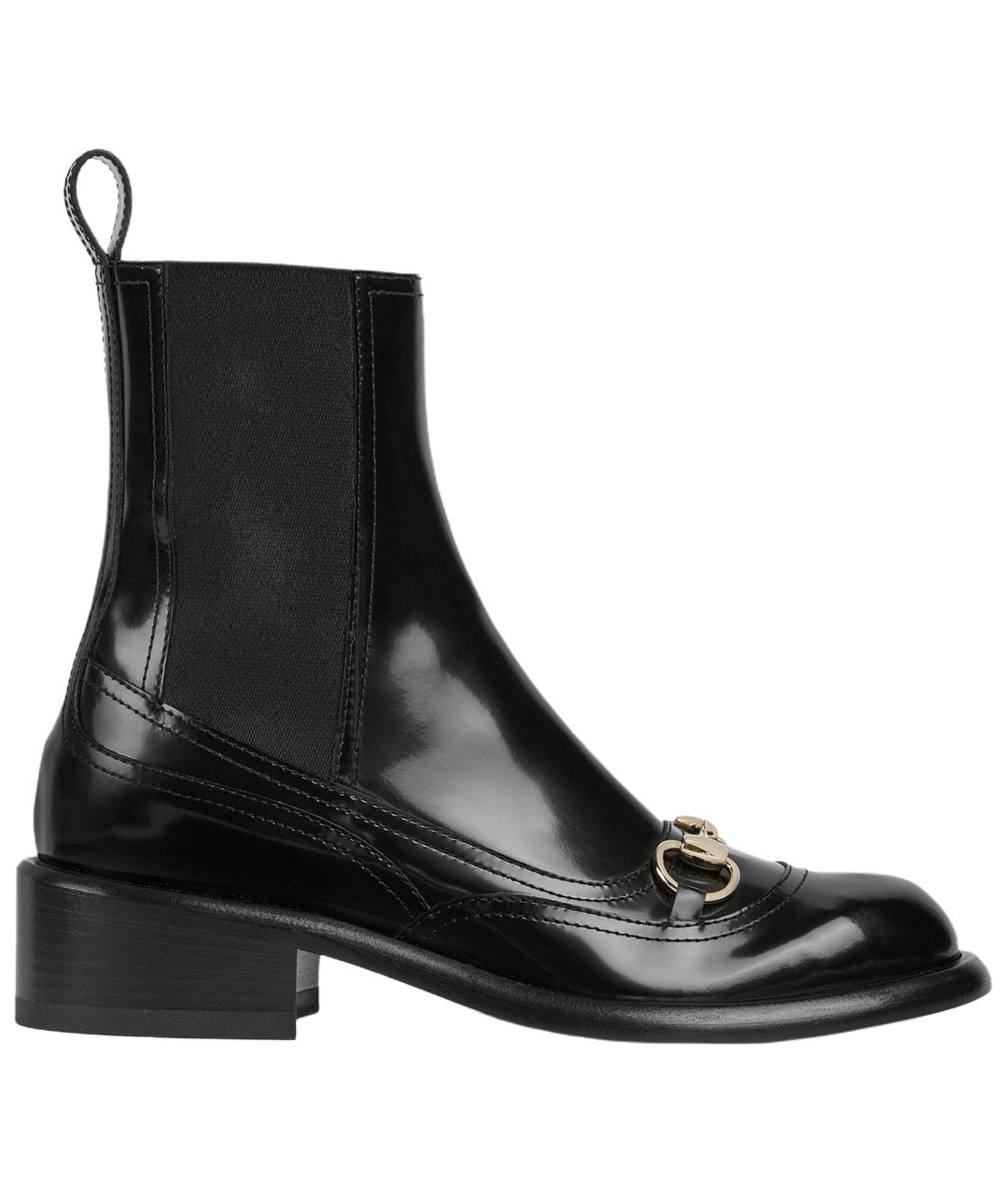 GUCCI Черные кожаные ботинки, фото 2