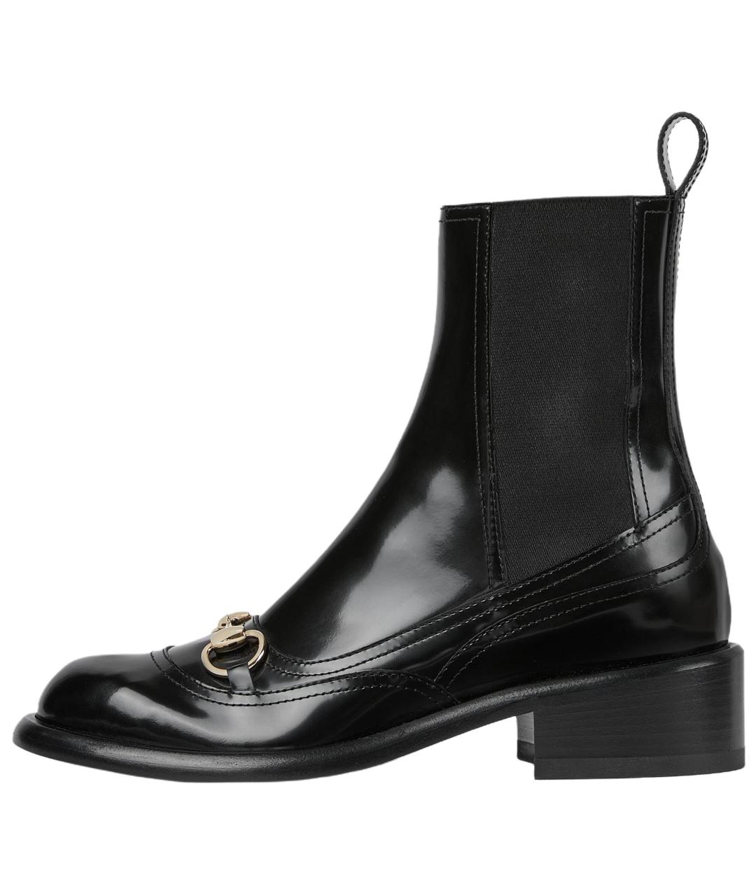 GUCCI Черные кожаные ботинки, фото 6