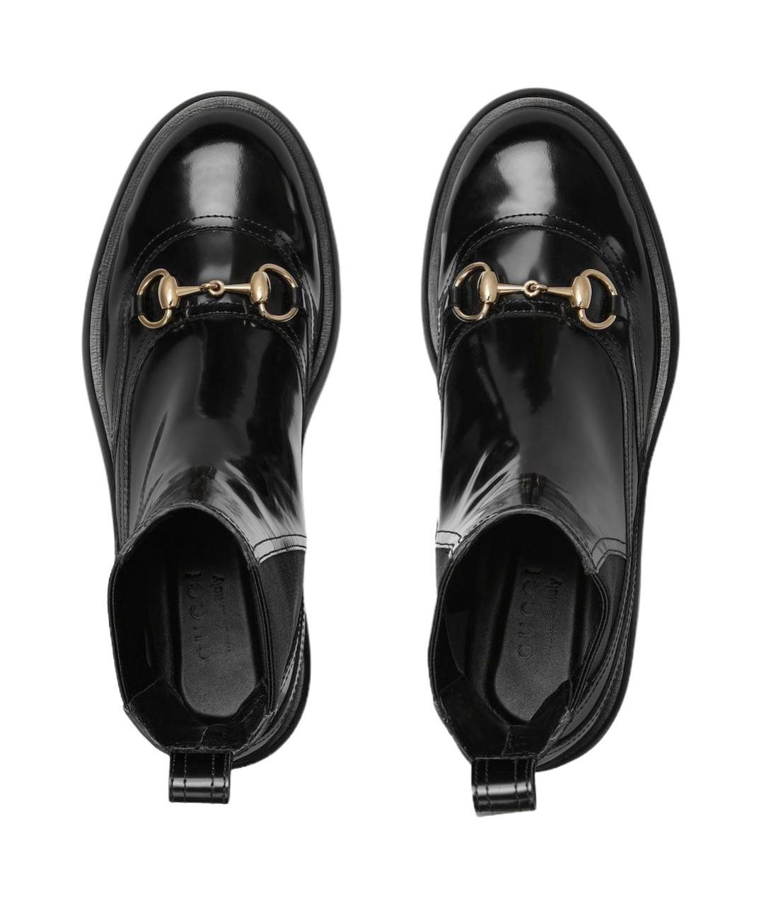 GUCCI Черные кожаные ботинки, фото 5