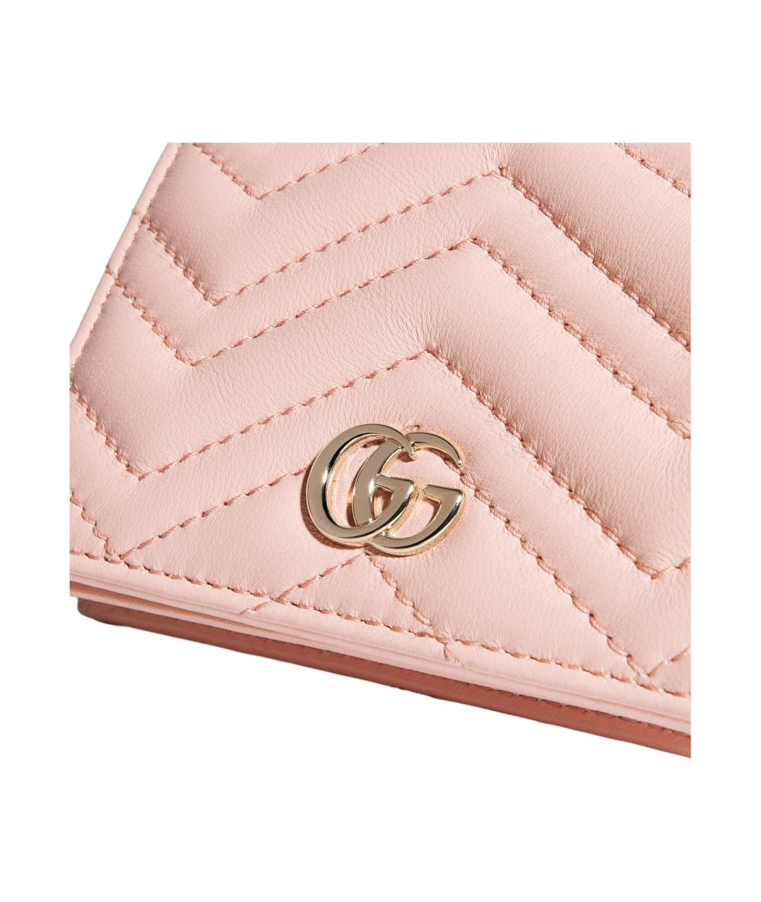 GUCCI Розовый кожаный кошелек, фото 5