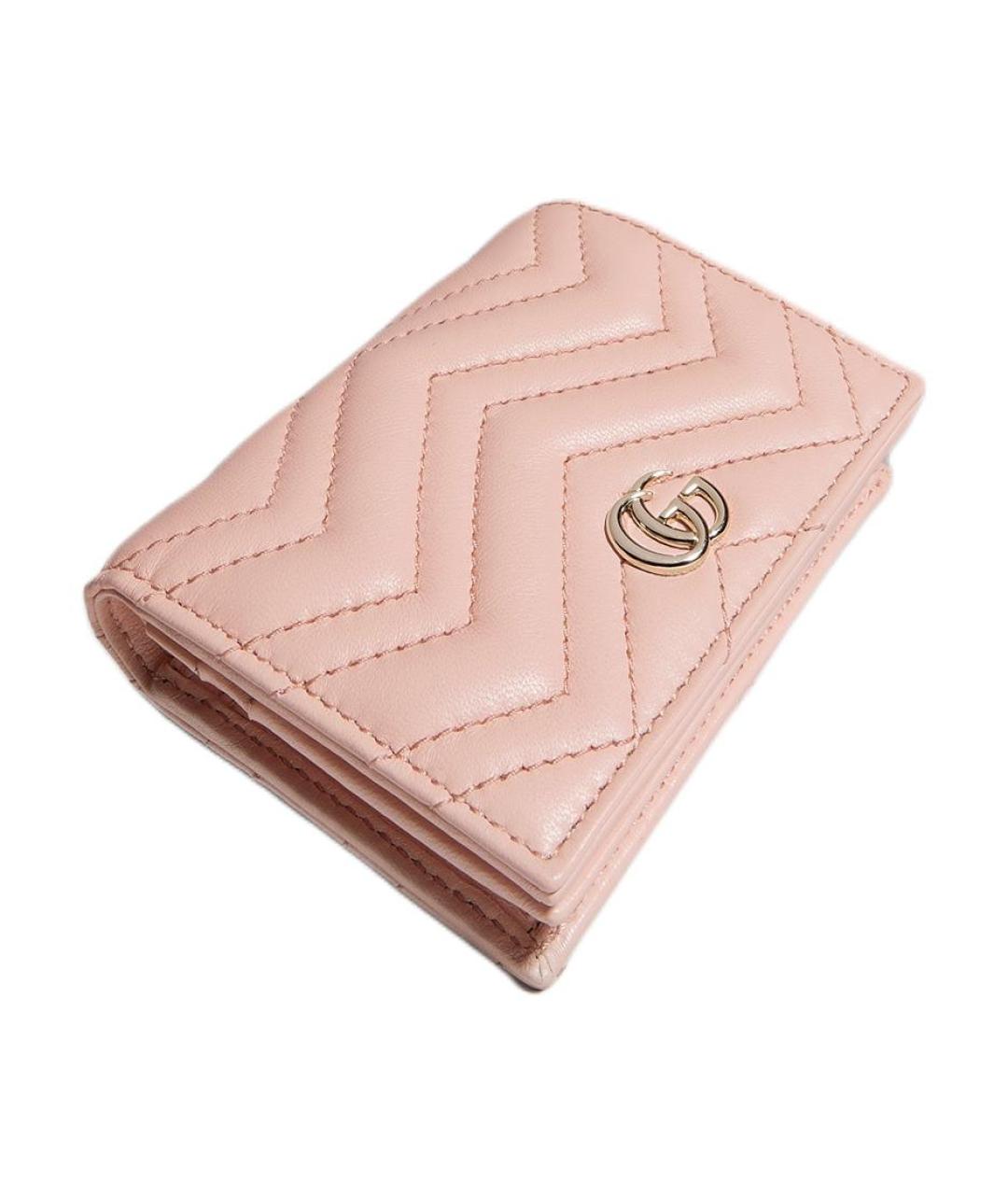 GUCCI Розовый кожаный кошелек, фото 3
