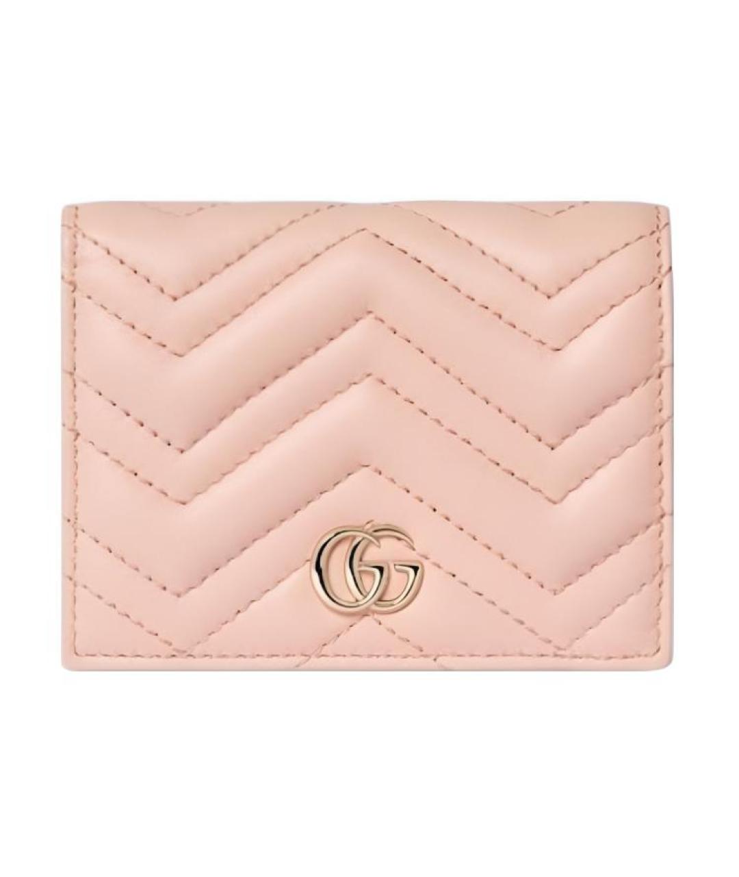 GUCCI Розовый кожаный кошелек, фото 1