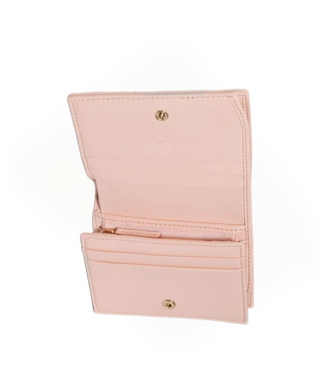 GUCCI Розовый кожаный кошелек, фото 4