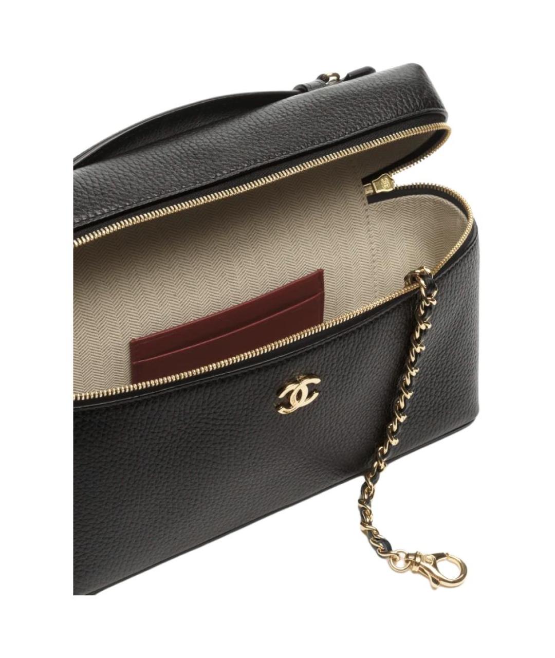 CHANEL Черная кожаная косметичка, фото 4