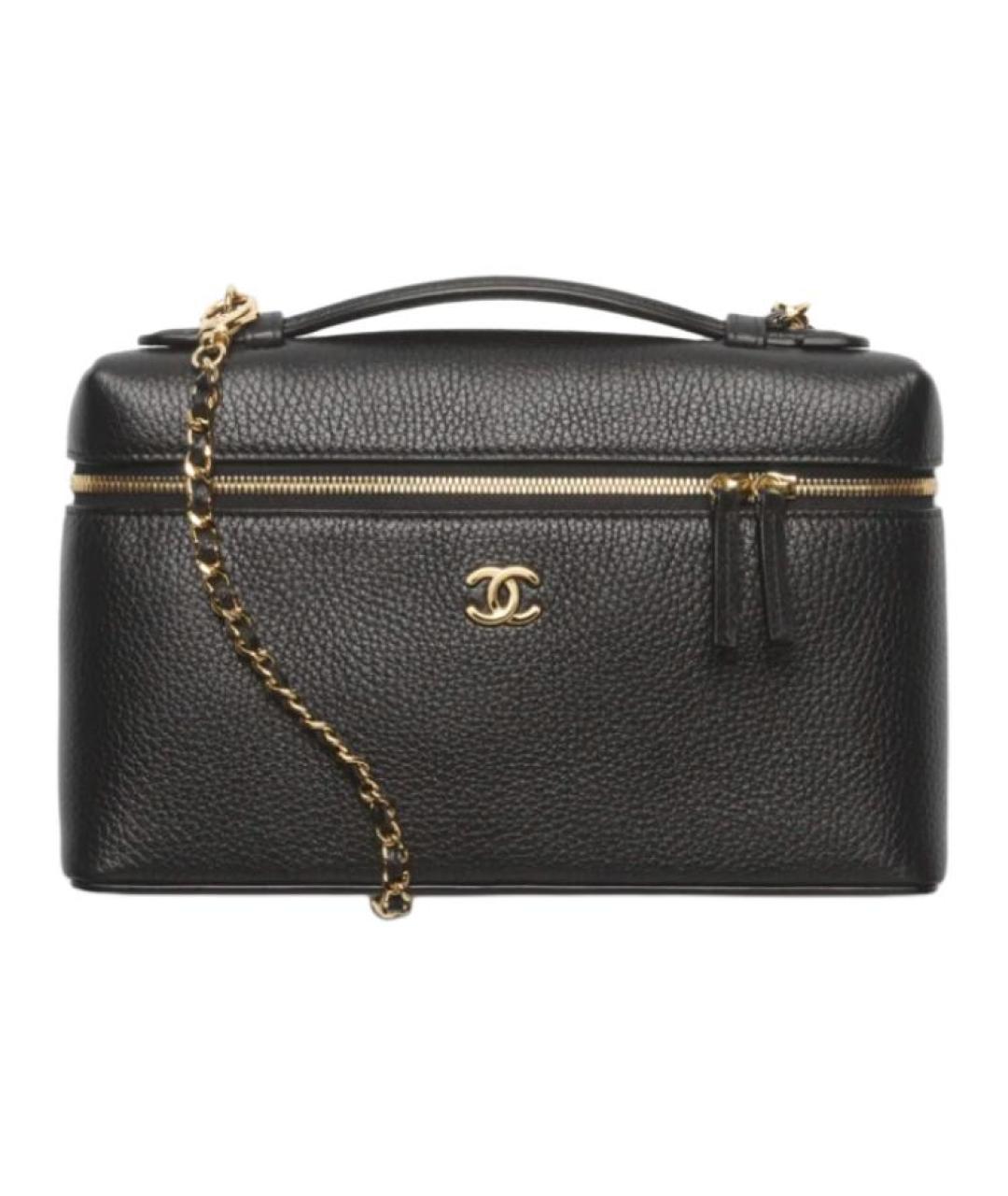 CHANEL Черная кожаная косметичка, фото 1